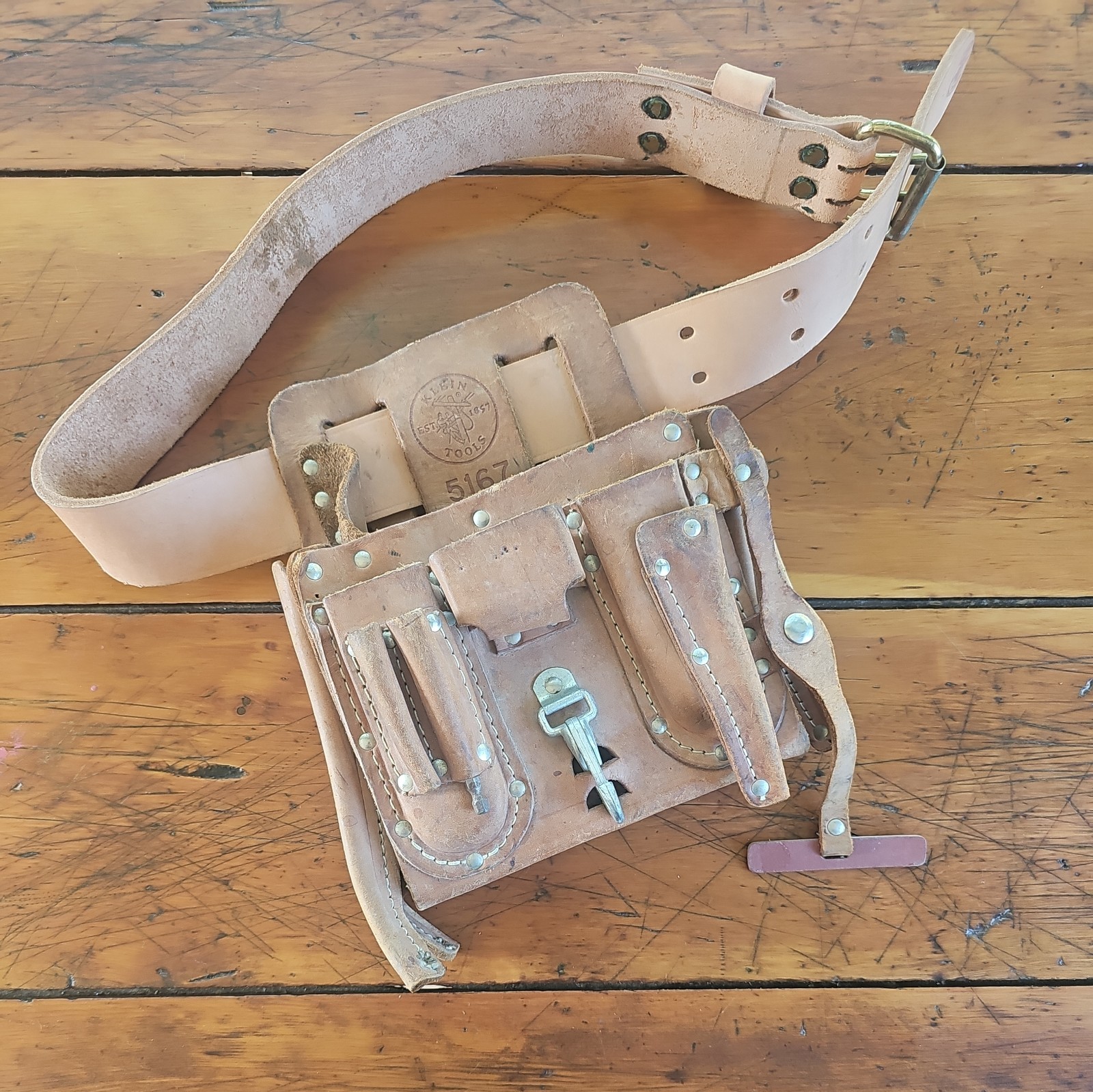 KLEIN Tools 5167 Pocket Leather Electrician’s Tool Belt Vintage