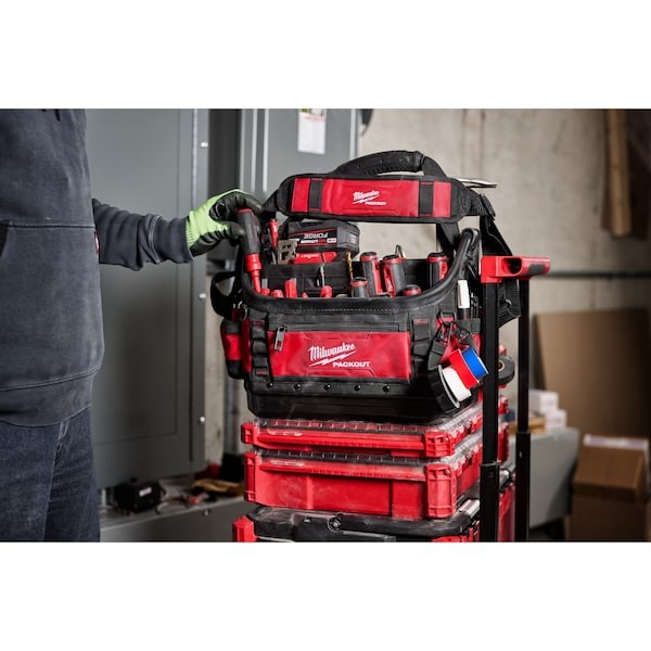 Milwaukee Tool 48-22-8317 Tool Tote, Red, Ballistic Polyester, 39 Pockets