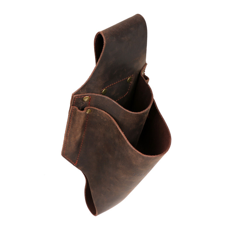 TOURBON Leather Tool Carrier Belt Pouch Felling Bucking Wedge Holster File Case