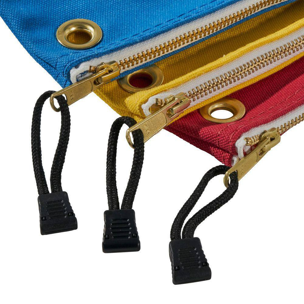 Klein Tools 3.5 in. Assorted Canvas Zipper Tool Bag (3-Pack) 5539CPAK Free Ship