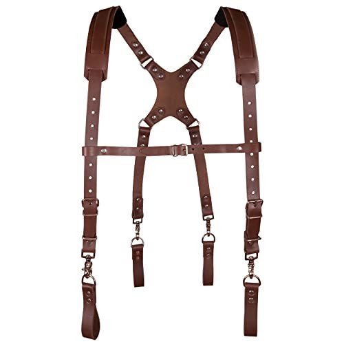 Leather Stronghold Suspension System, Comfortable Padded and Fully Brown