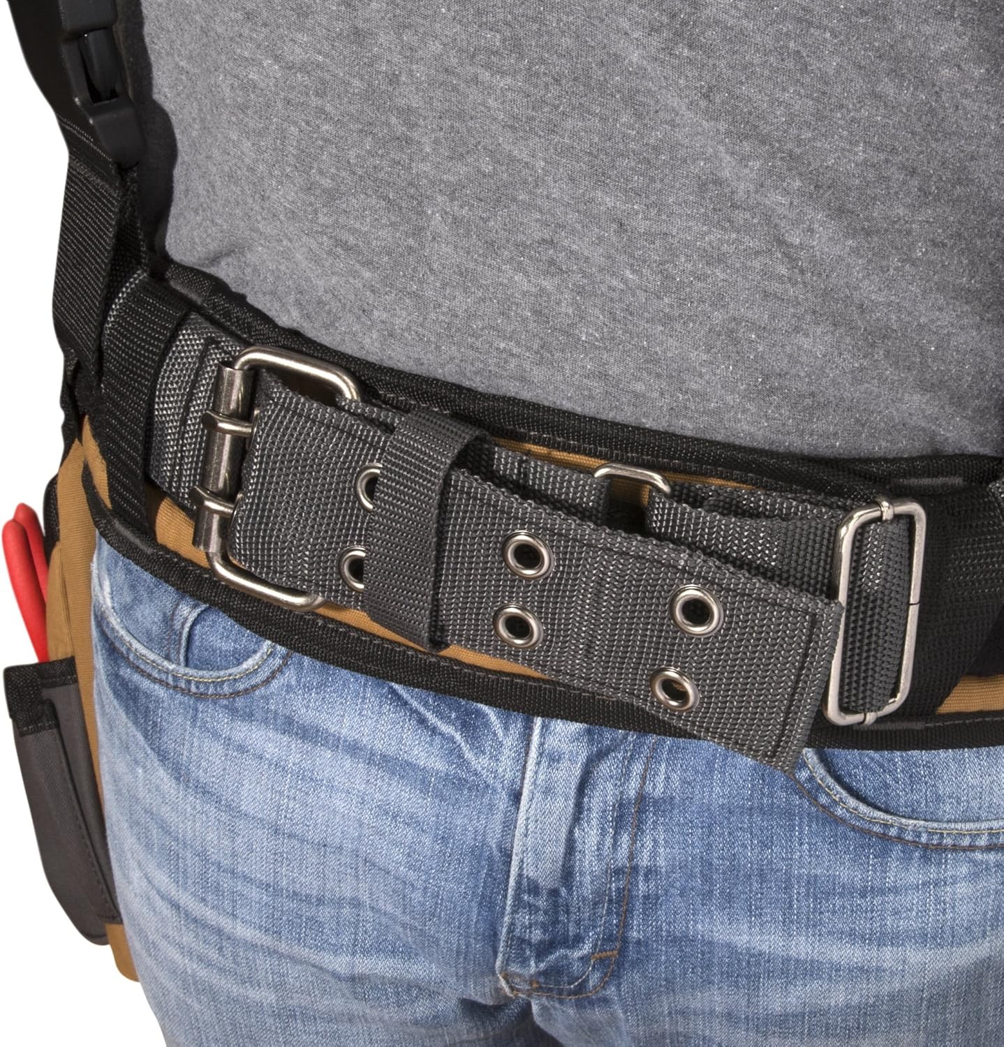 Dickies 4-Piece Carpenter’s Rig, Padded Tool Belt Suspenders, Cooling Mesh, Leat