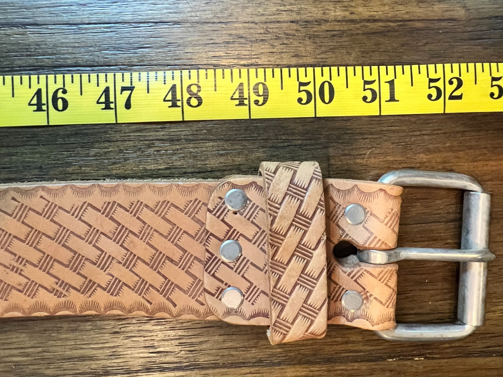 Work Belt Top Grain Leather 29-46,No E4521 CUSTOM LEATHERCRAFT adjustable mens
