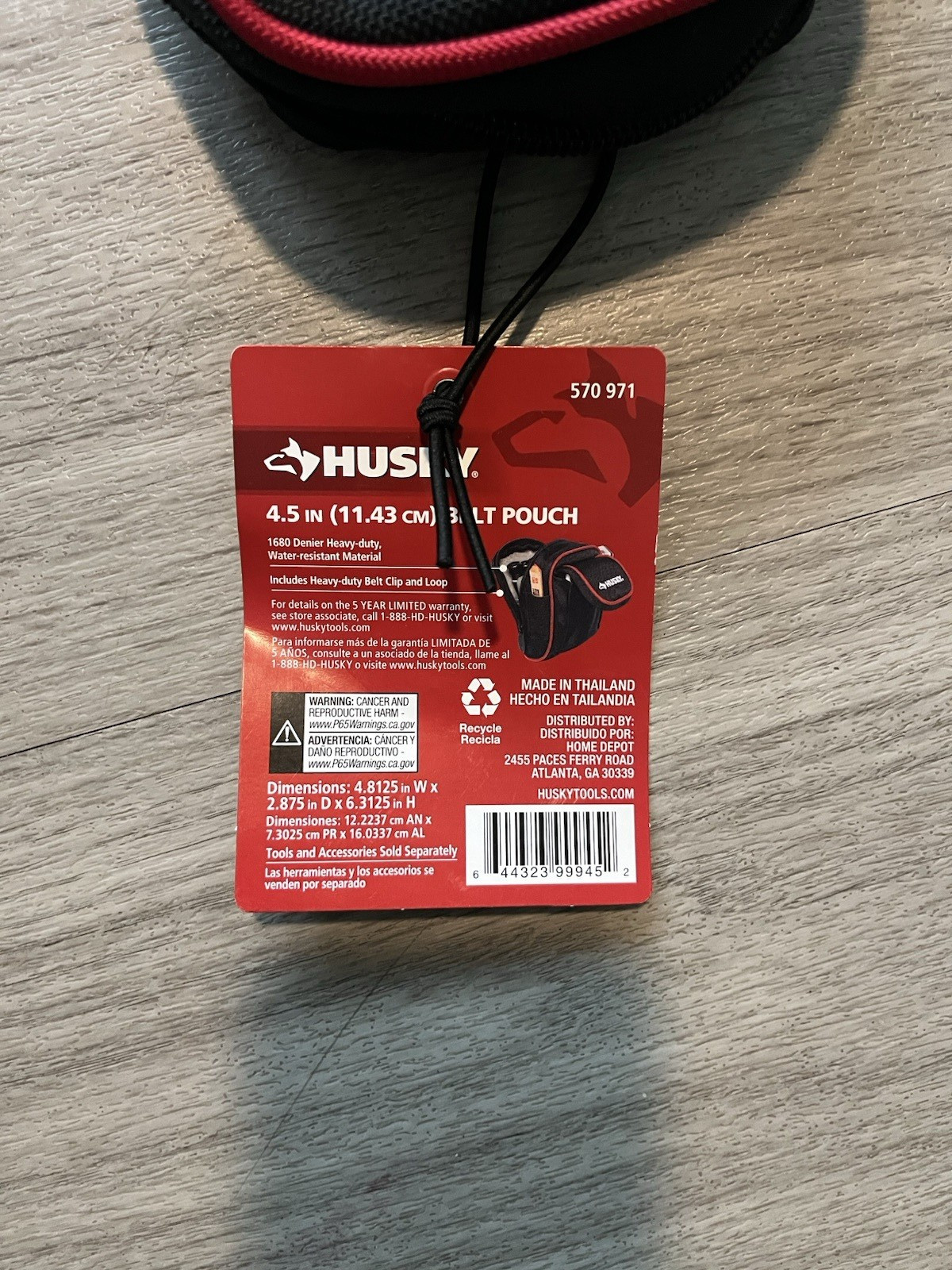 HUSKY 4.5″ WORK Belt Pouch With BELT CLIP + Loop 570-971 HEAVY DUTY NEW