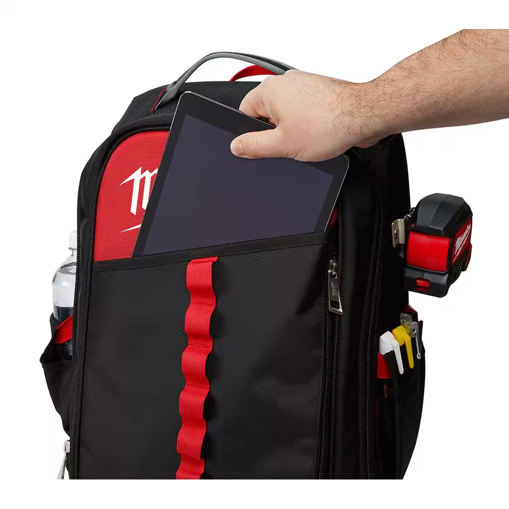 14 In. Low Profile Backpack with 12 In. Zipper Tool Bag in Multi-Color (3-Pack)