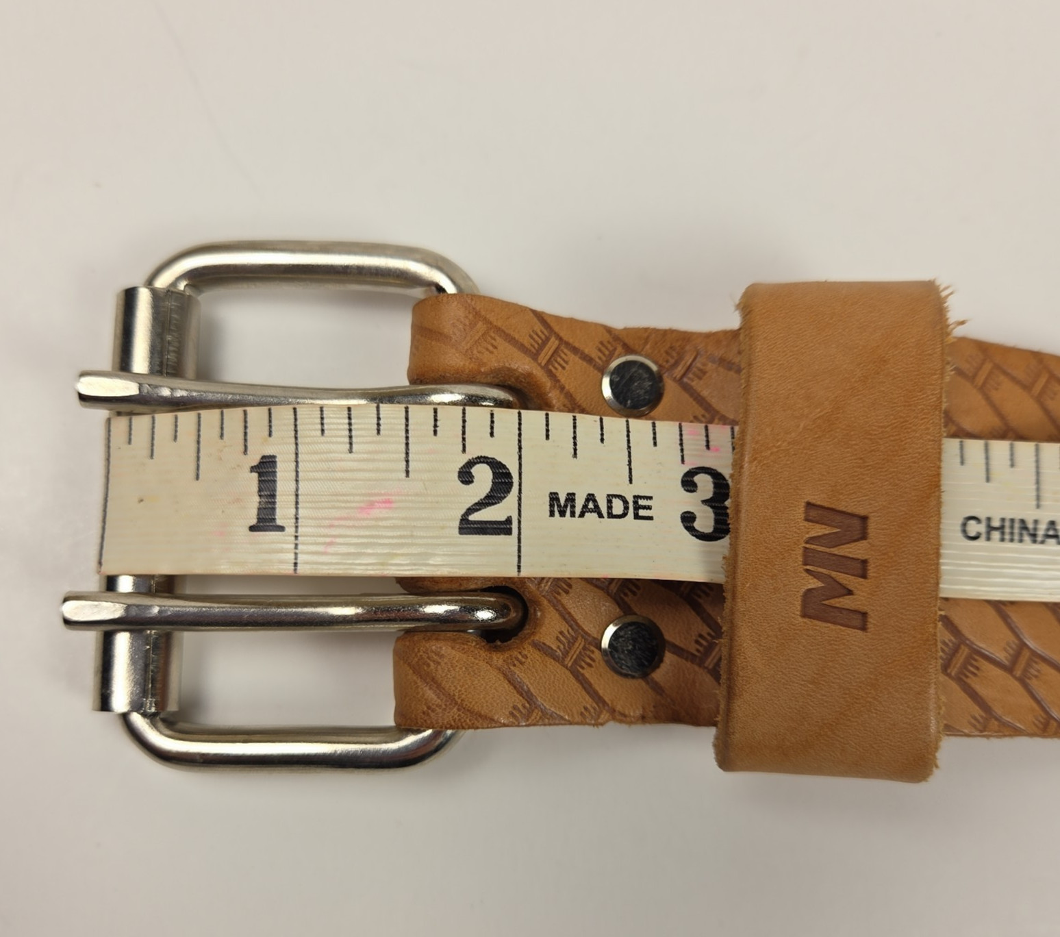 McGuire-Nicholas 2″ Leather Prof Work Belt Tool Belt in Saddle Raw Cow Hide 46”L