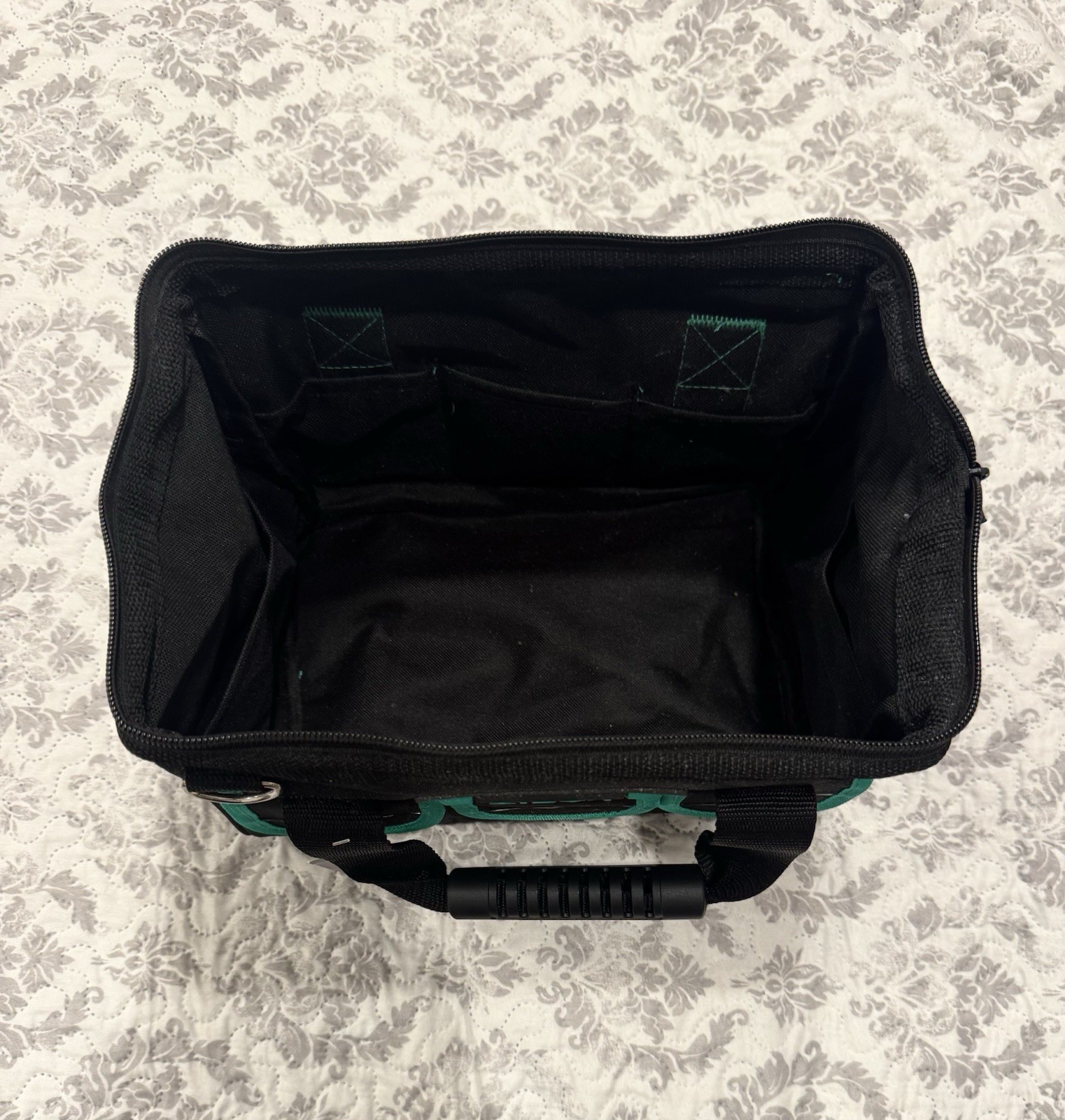 High-End 12 inch Wide Mouth Tool Bag with 16 Pockets Storage Tool Bags (Read)