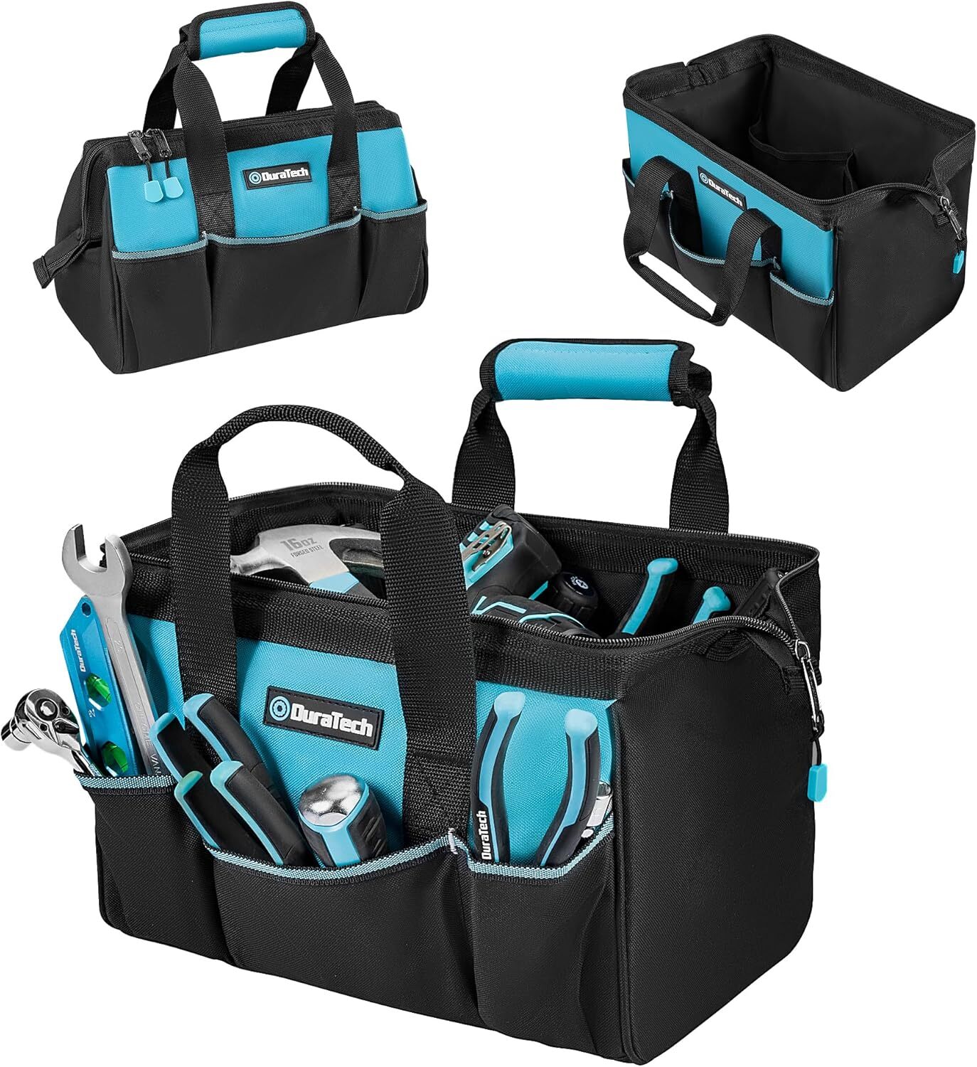 DURATECH 13-in Small Wide Open Mouth Tool Bag 9 Pockets Thickened Fabric Toolbag