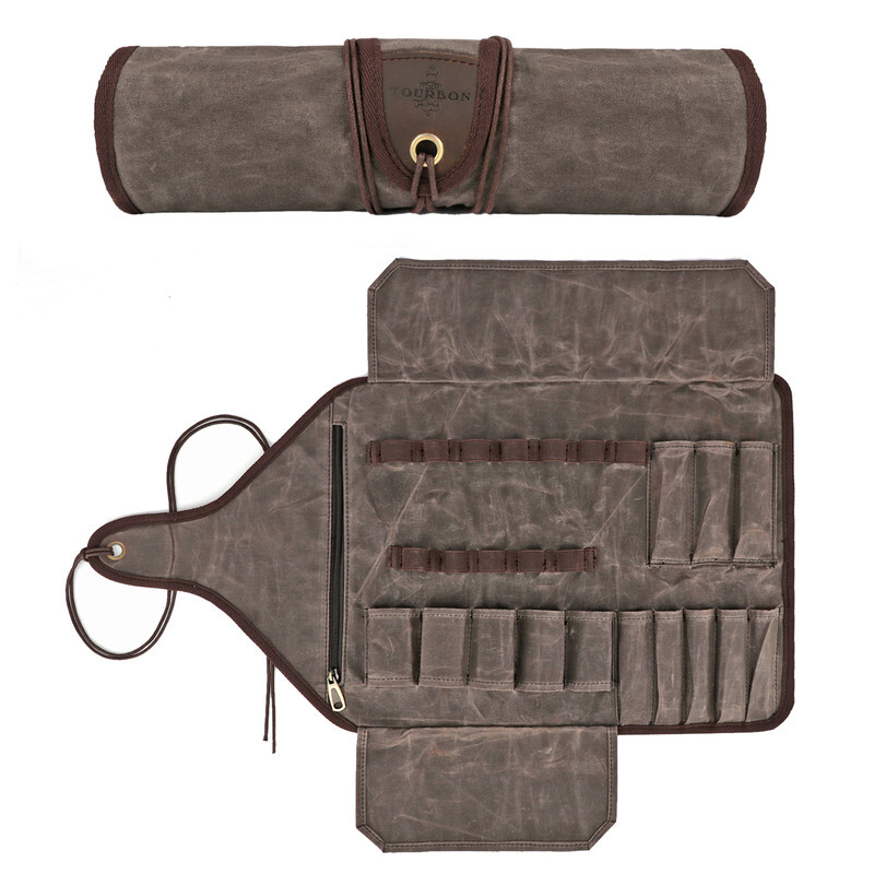 TOURBON Canvas Workshop Apprentice Roll up Carving Tool Organizer Storage Pouch