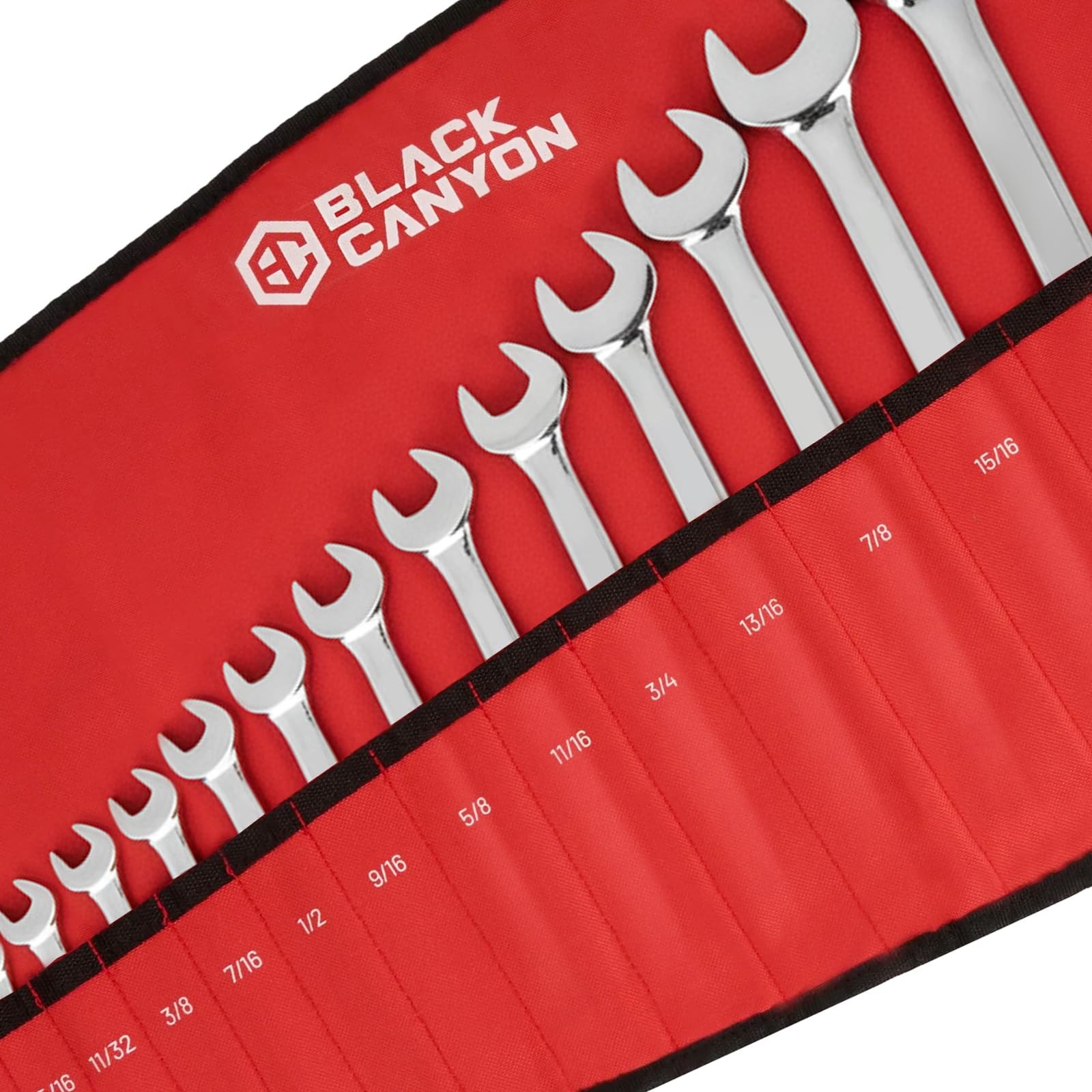 Wrench Pouch, Wrench Pouch Roll Up, 15 Pockets, Ranging of 1/41 inch, Waterpr…