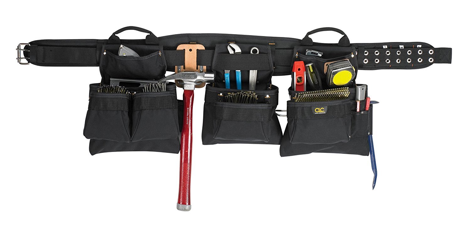 CLC Custom Leathercraft 5605 Professional Carpenters Combo, Black, 18-Pocket
