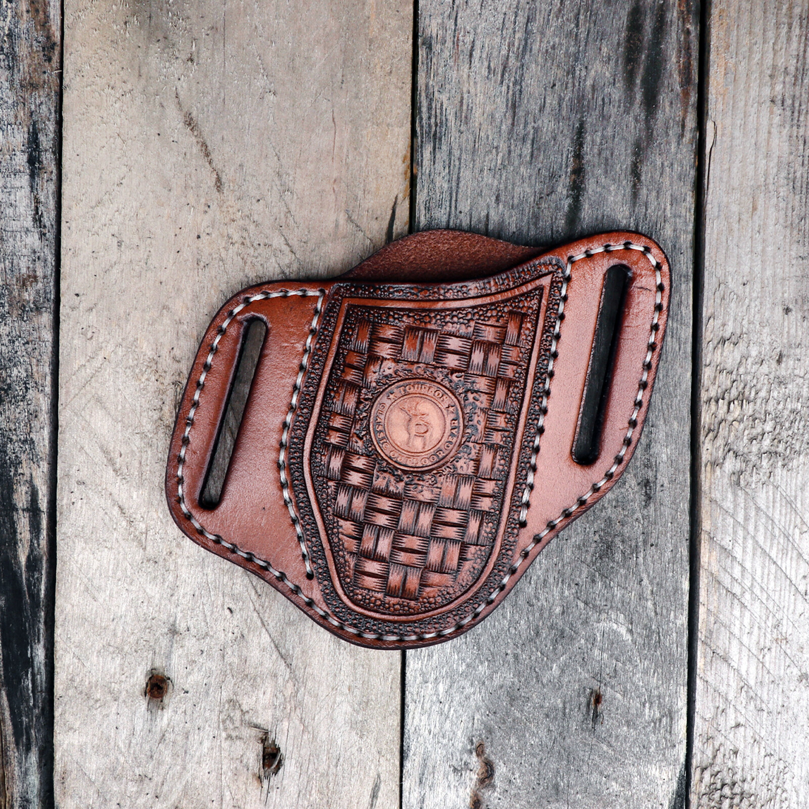 TOURBON Retro Leather Folding Knife Sheath Tool Pouch Knives Holder Belt Holster