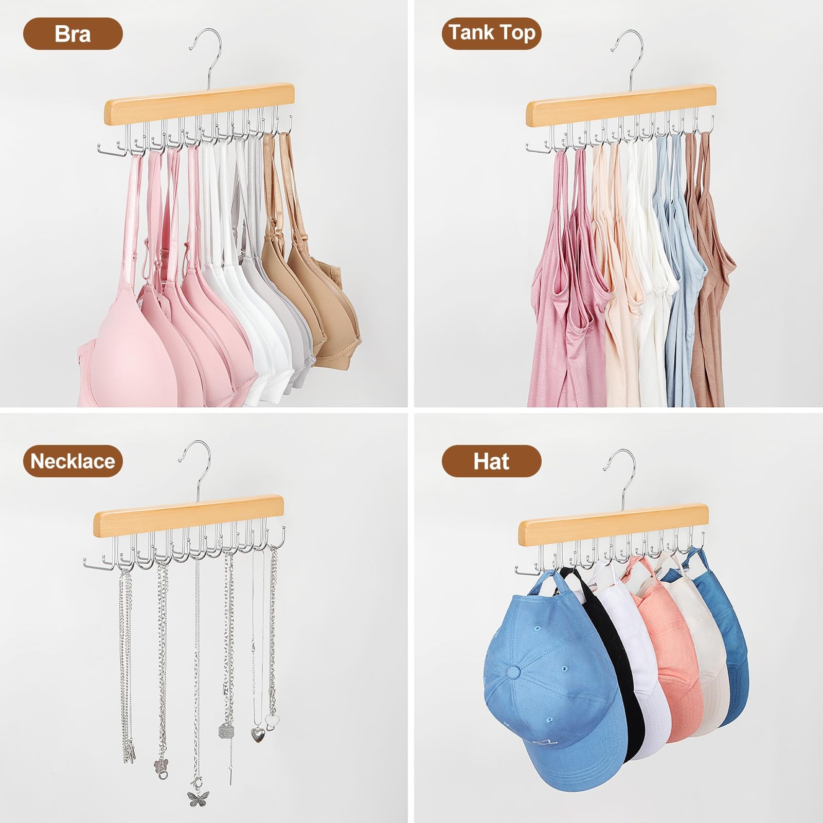 TOPIA HANGER 2 in 1 Belt Tie 5.9 inches (W) x 14.56 (H), Natural
