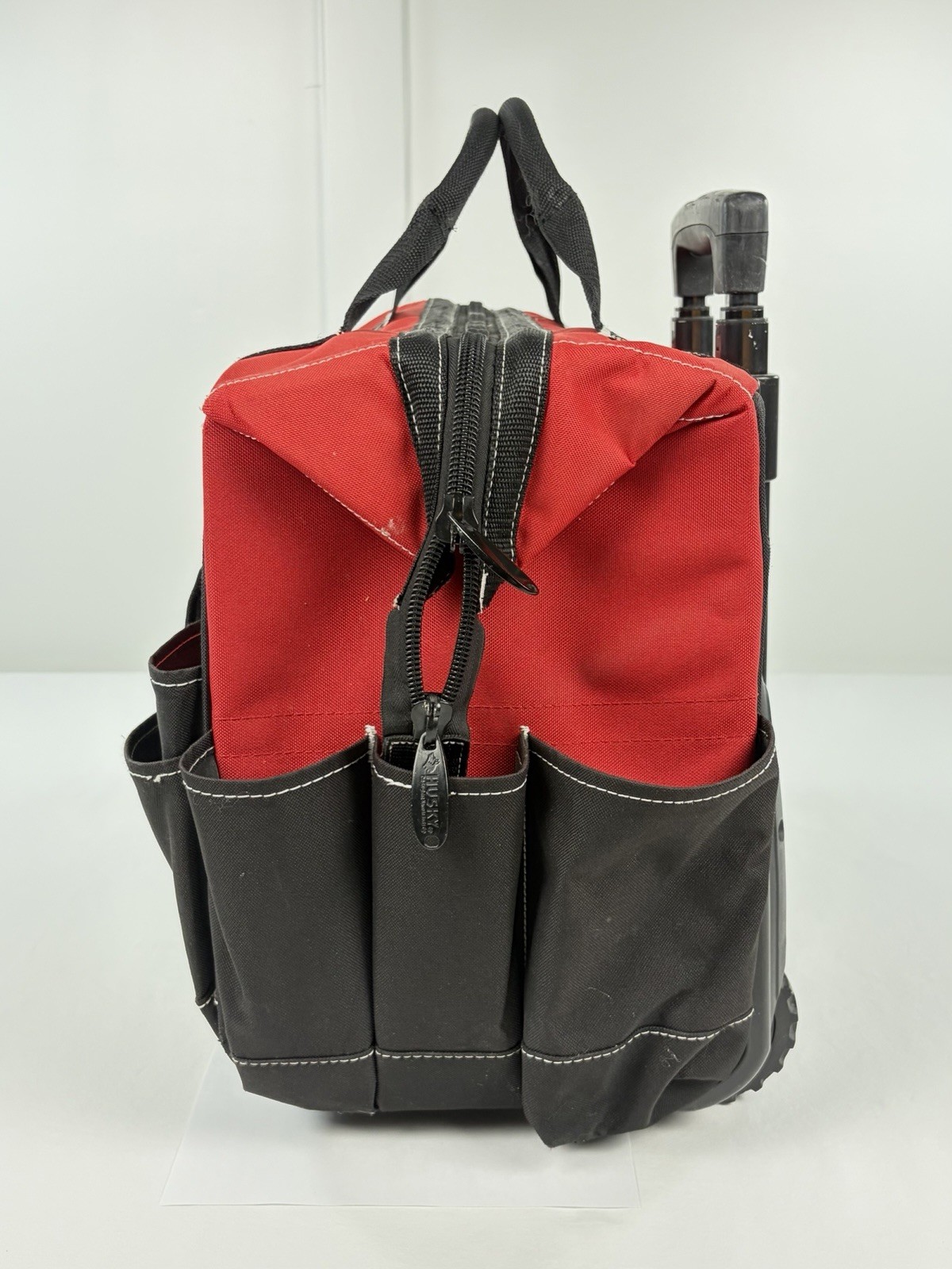 Husky 18″ Rolling Tool Bag Tote Wheeled Organizer Heavy Duty Red Black 18 In