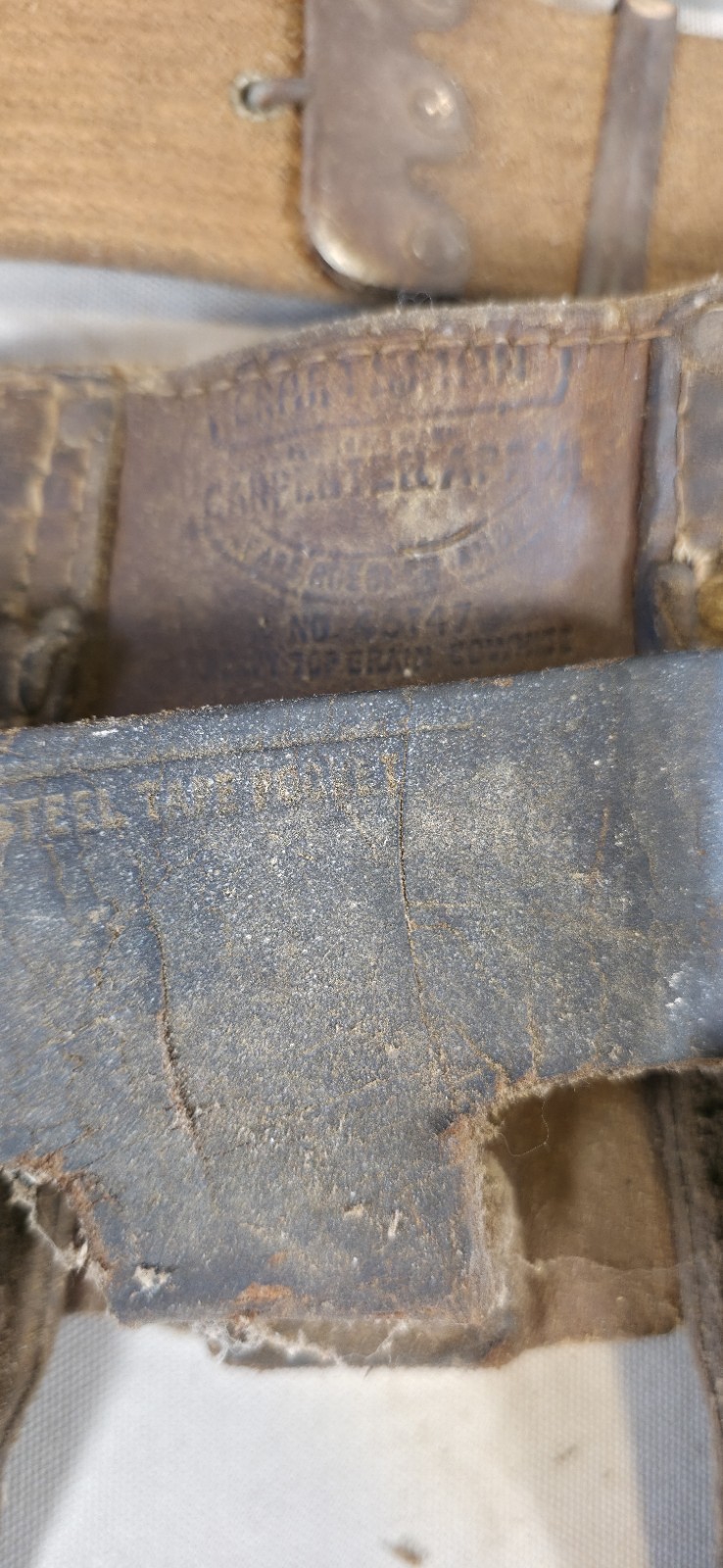 Craftsman No 45147 Vintage Leather Carpenter Tool Apron Belt Combination Square