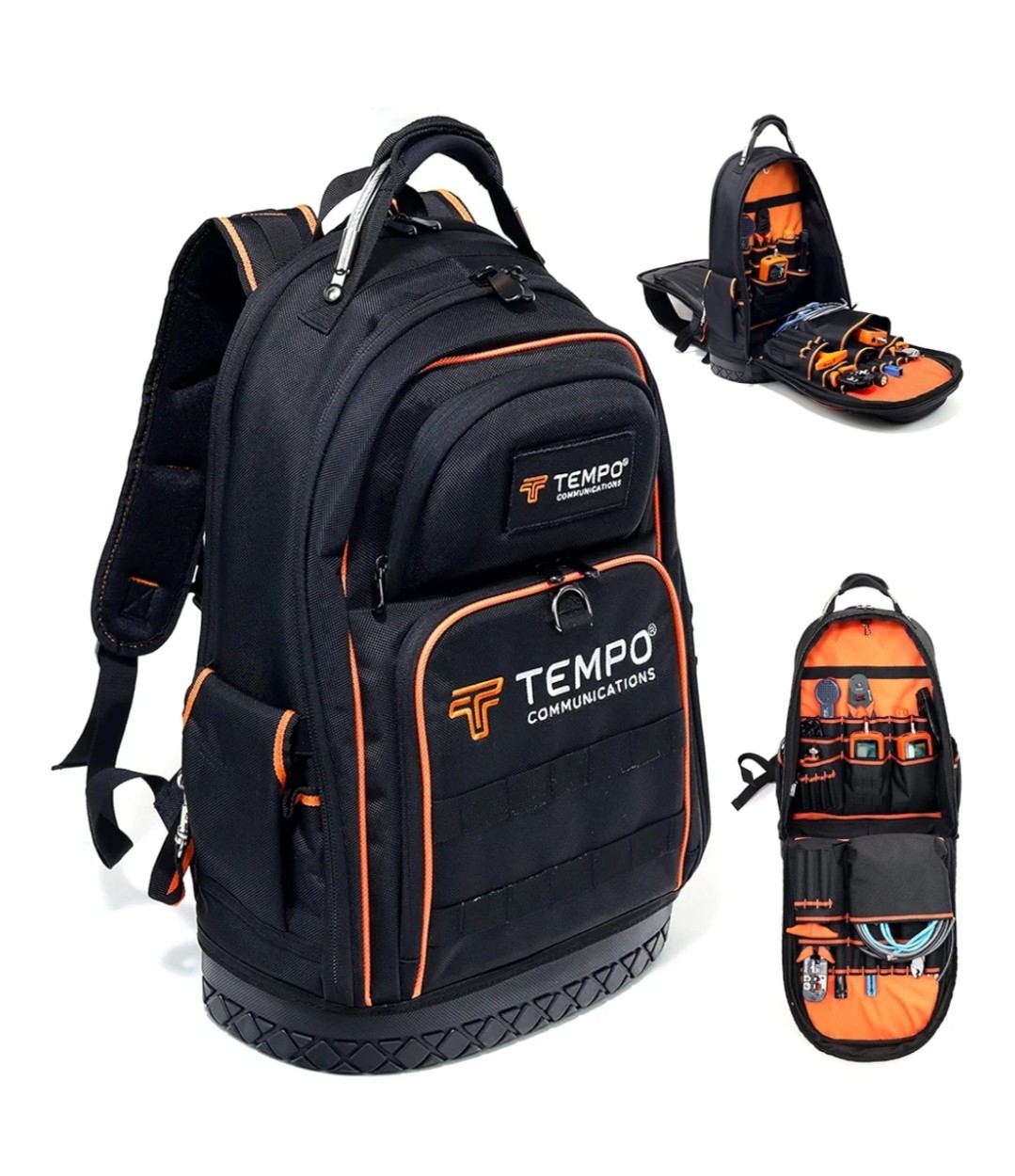 TEMPO PA9000 Tool Bag Backpack, 40-pocket Heavy-Duty Electrician Backpack,…
