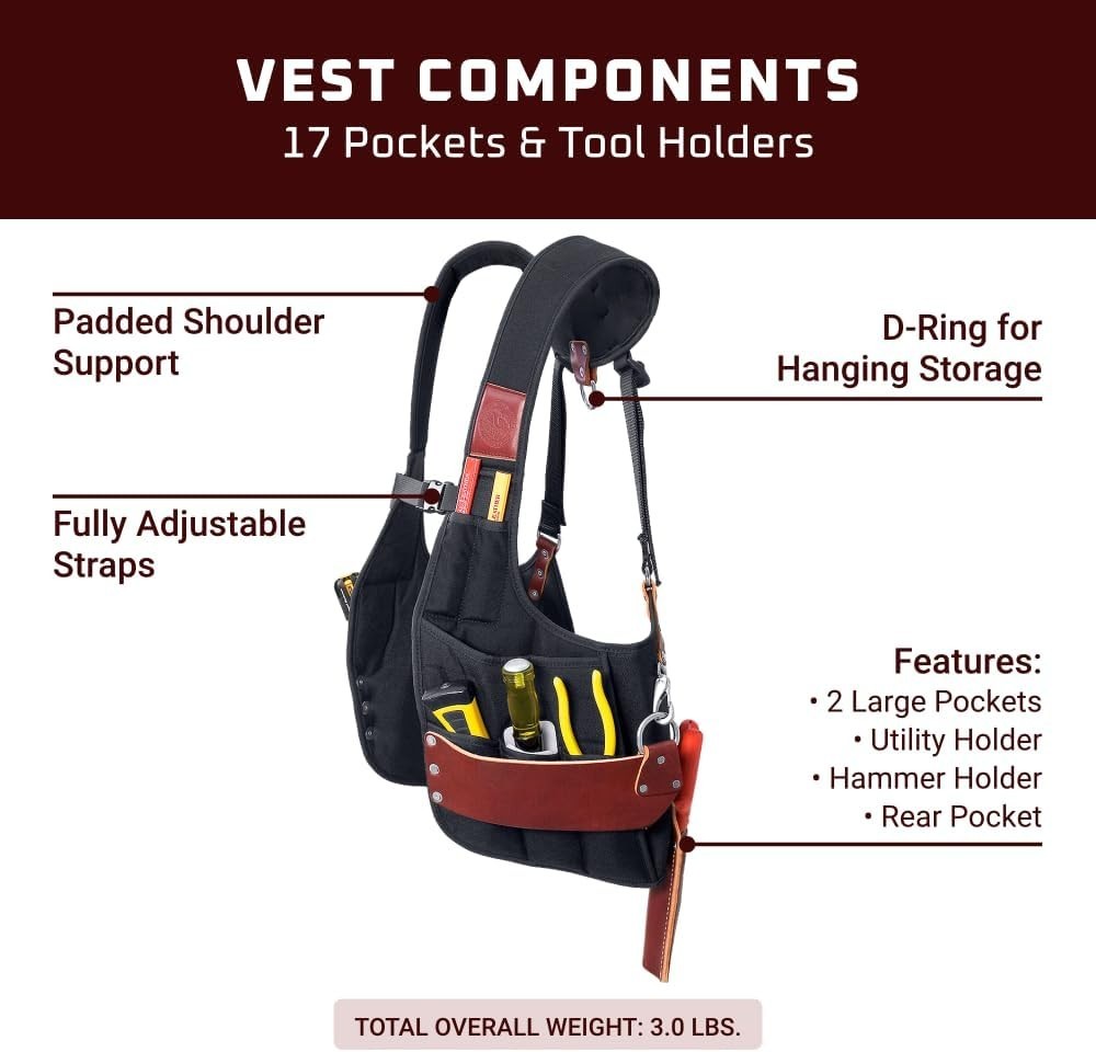 Occidental Leather 2500 Stronghold SuspendaVest Beltless Tool Belt