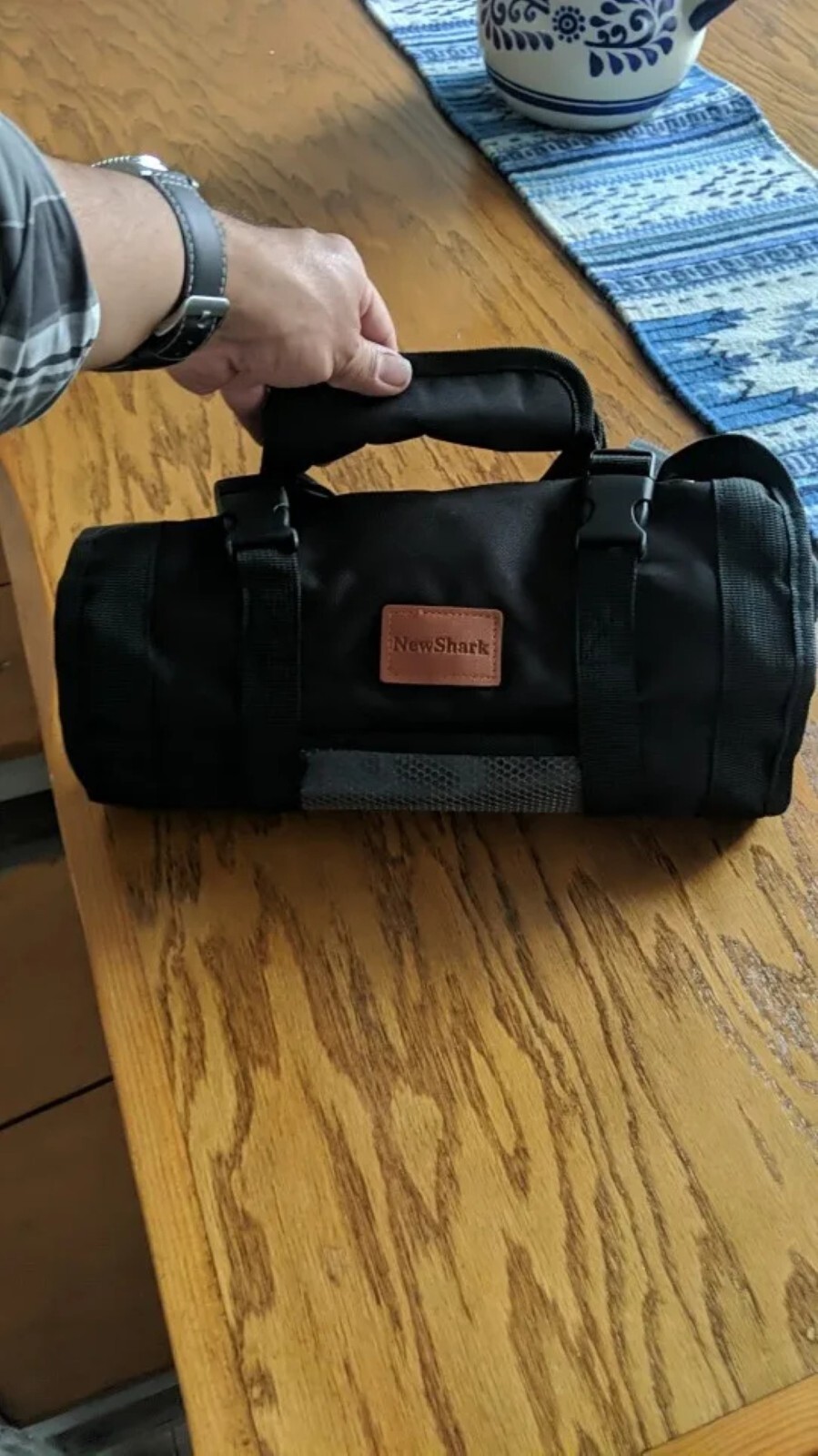 Multi-Purpose Tool Roll Up Bag 5 Pocket Wrench Pouch Canvas Hanging Organizer