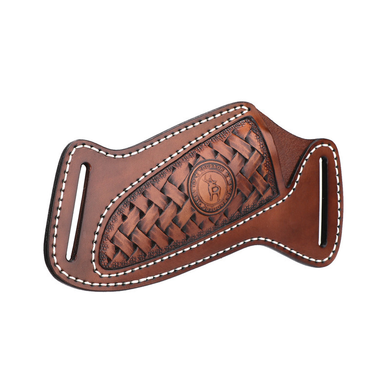 TOURBON Slanted Pancake Knife Sheath Fixed Blade Belt Holster Hunting Camping