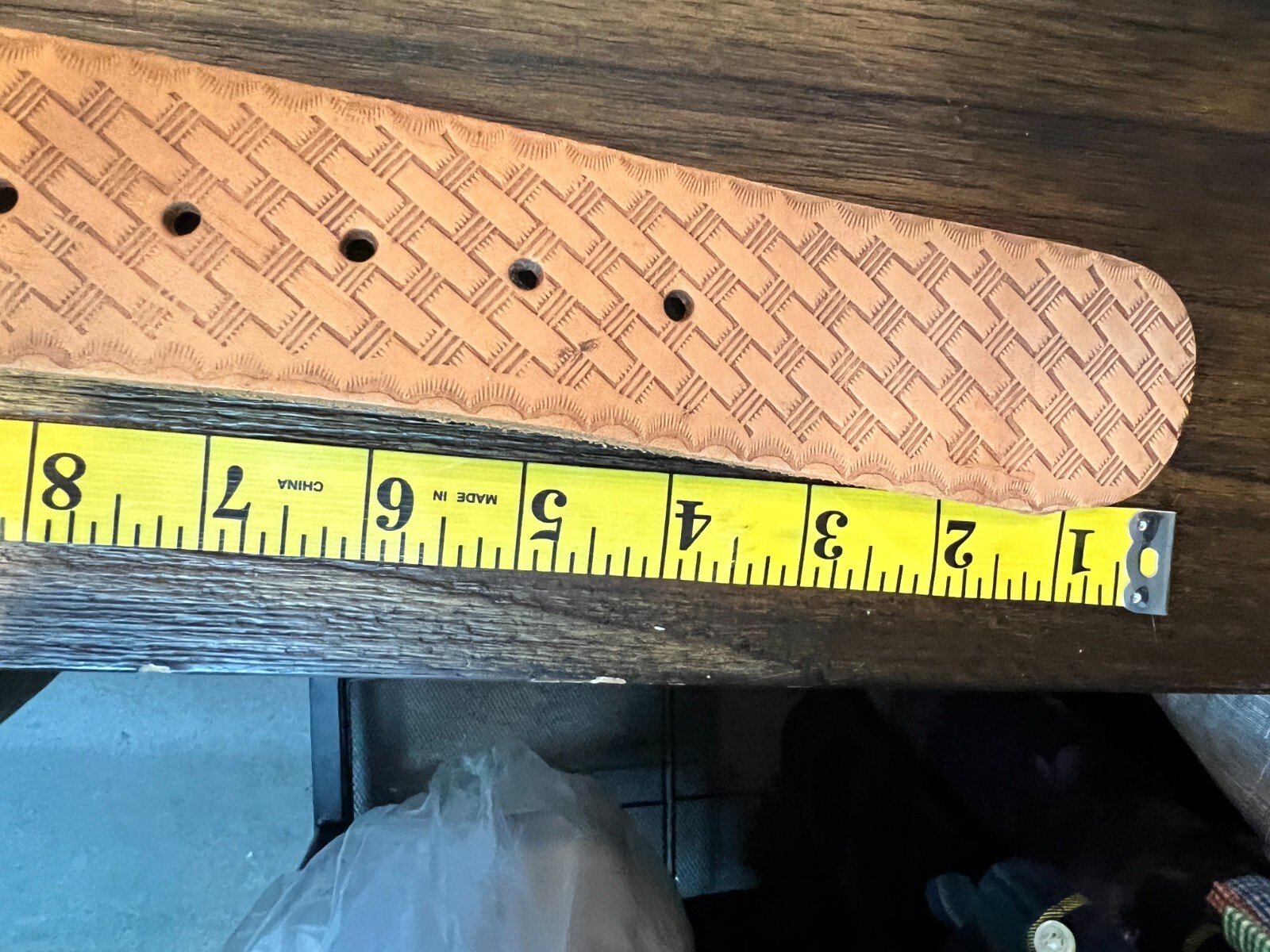 Work Belt Top Grain Leather 29-46,No E4521 CUSTOM LEATHERCRAFT adjustable mens