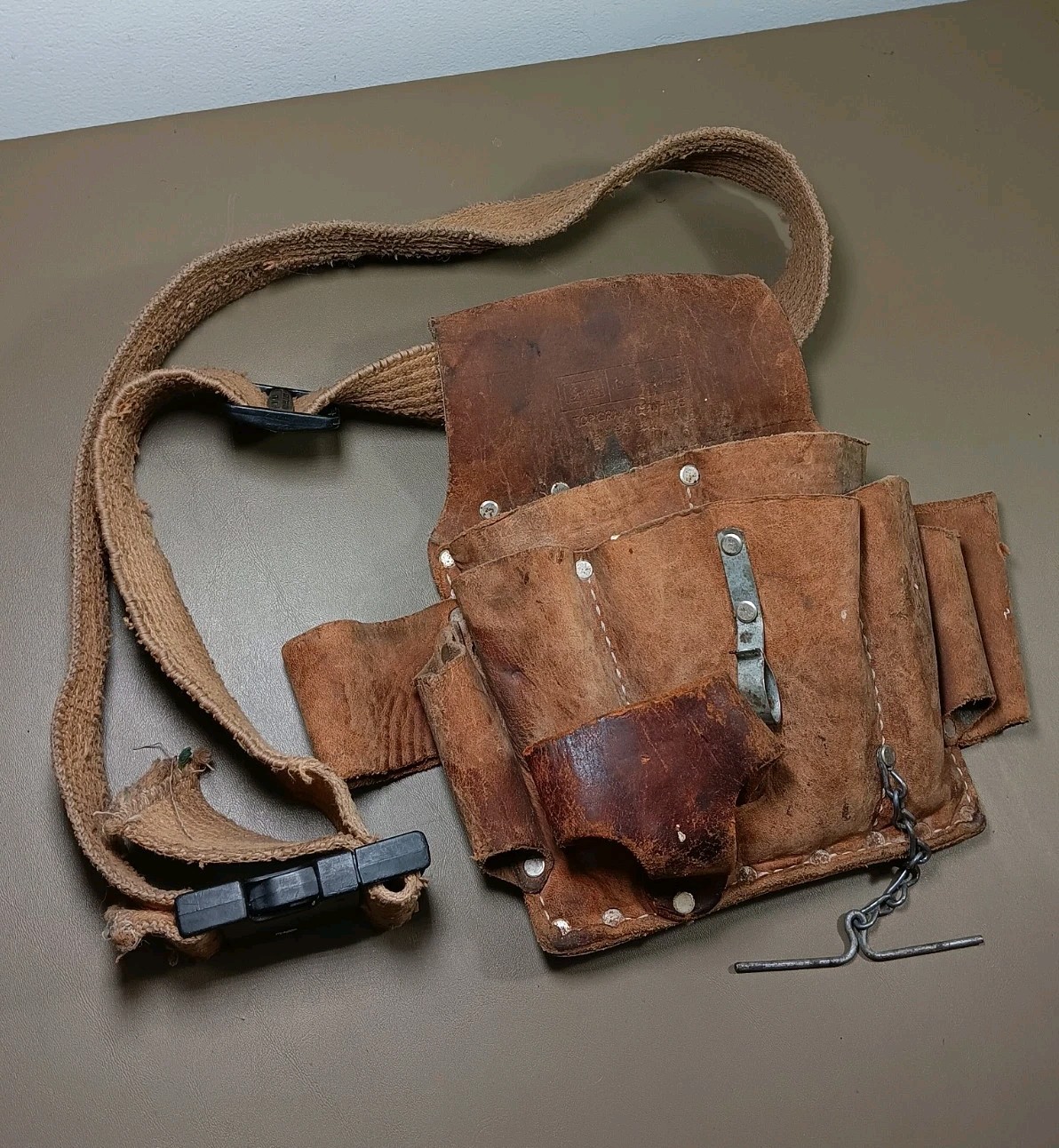 Vintage Sears Craftsman Leather Tool Belt Pouch Pre-Owned