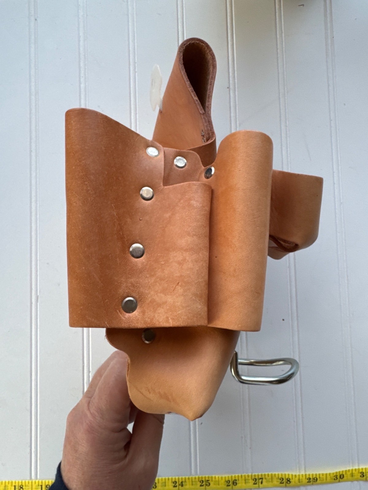 Marshalltown Leather Drywall Pouch Tan 8×9.5 Inches Heavy-Duty Rivets Durable