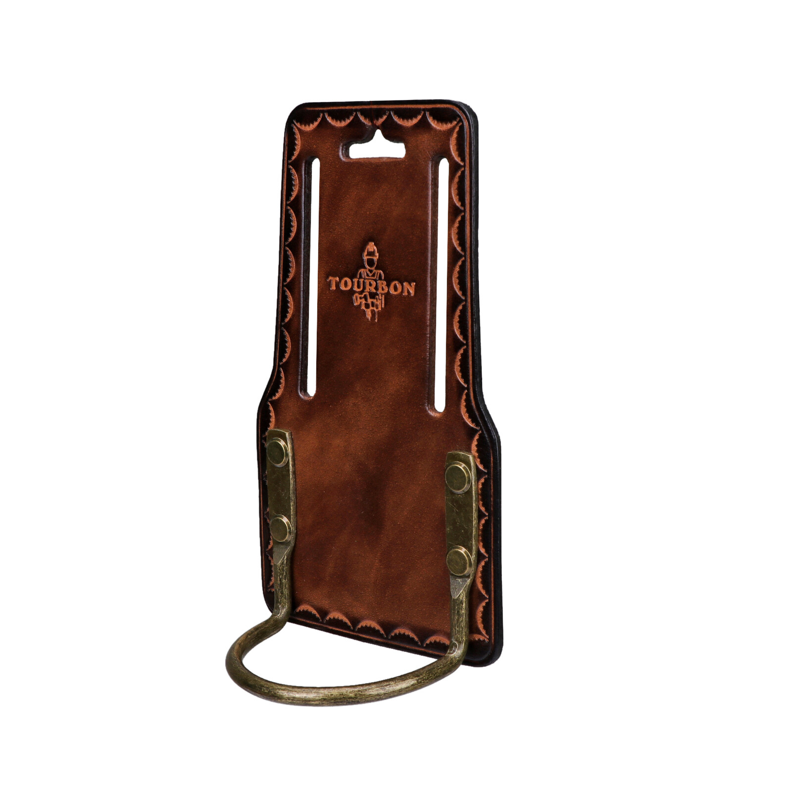 TOURBON Leather Hammer Hanger Drill Holder Axe Holster 3″ Belt Loop Heavy Duty