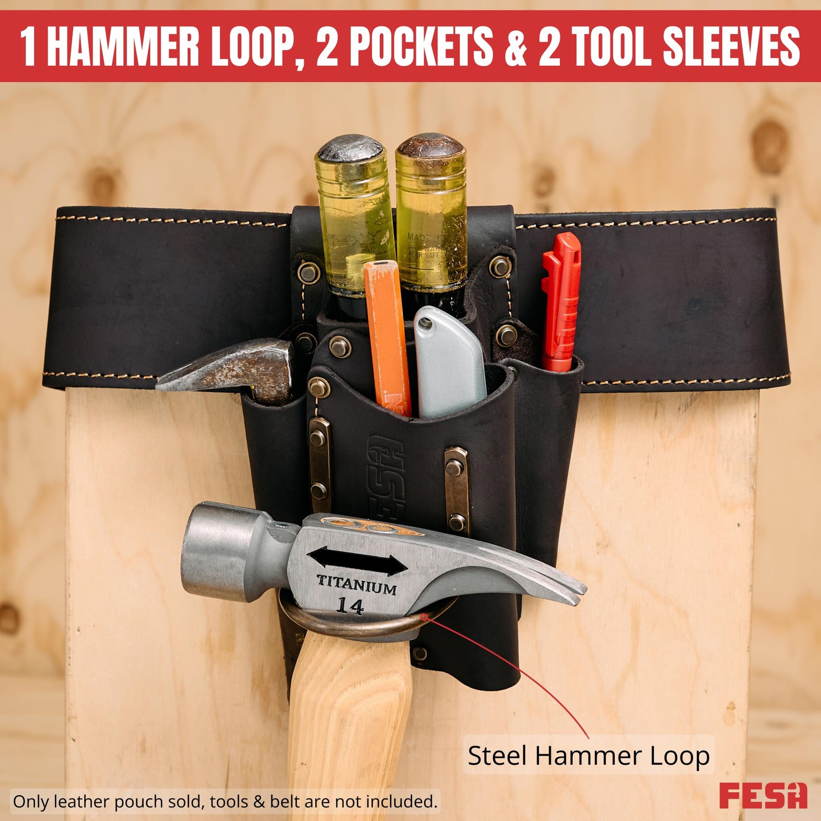Fesa Small Leather – Top Grain Leather Small A Steel Hammer