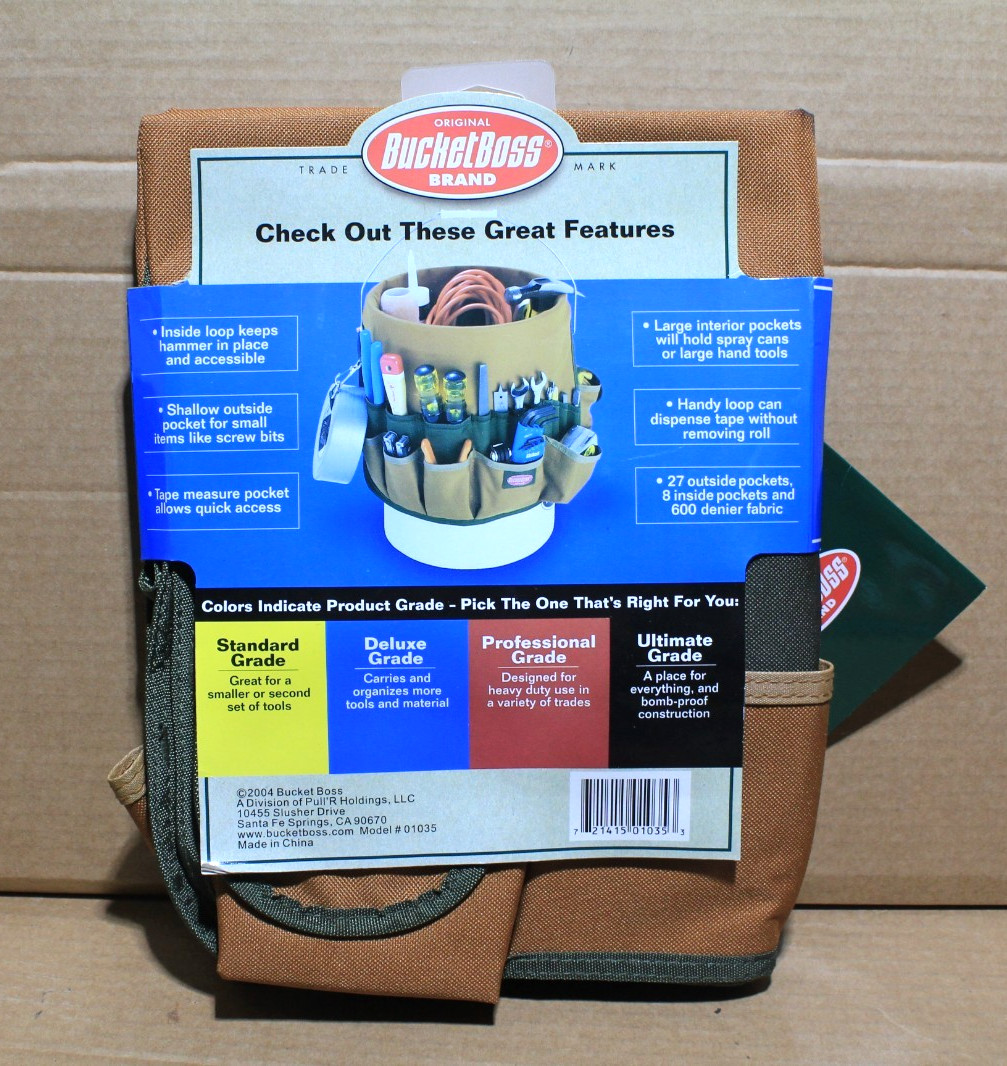 Bucket Boss 35 Original Bucket Tool Organizer 35 Pockets – Fits 5 Gal Bucket
