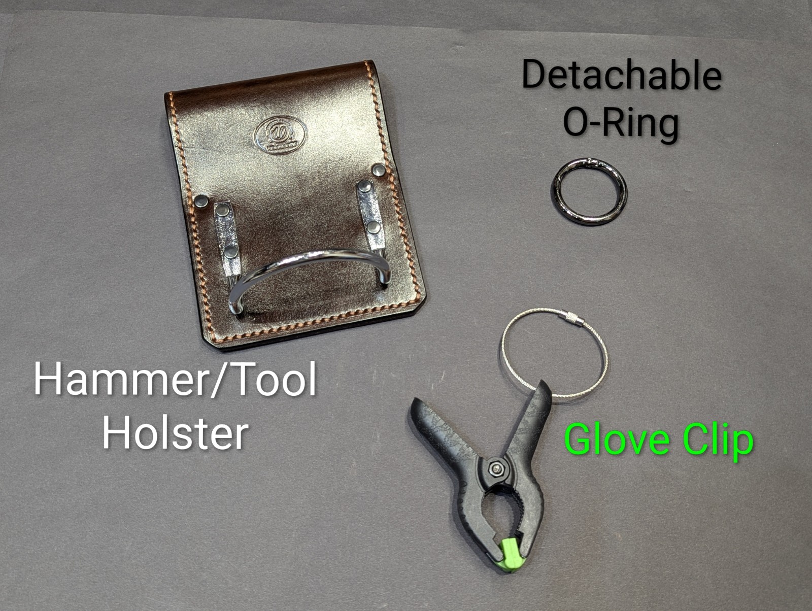 Hammer/Tool Handmade Leather Holster w/ Glove Clip «Only» (No Tools Included)