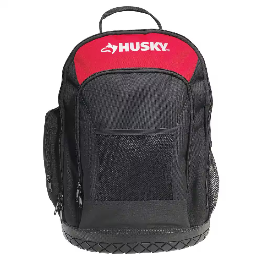 Husky 16 in. Tool Backpack Water Resistant 19 Internal Pockets Organize Tools