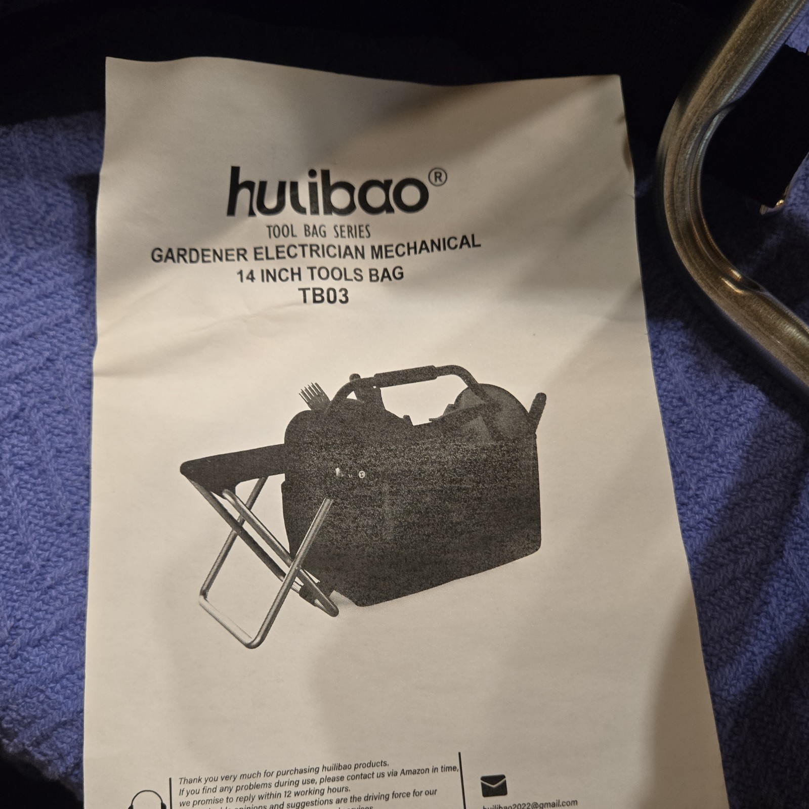 Huiibao 14in Tool Bag w/ Folding Stool 18 Pockets Waterproof Garden/Electrical