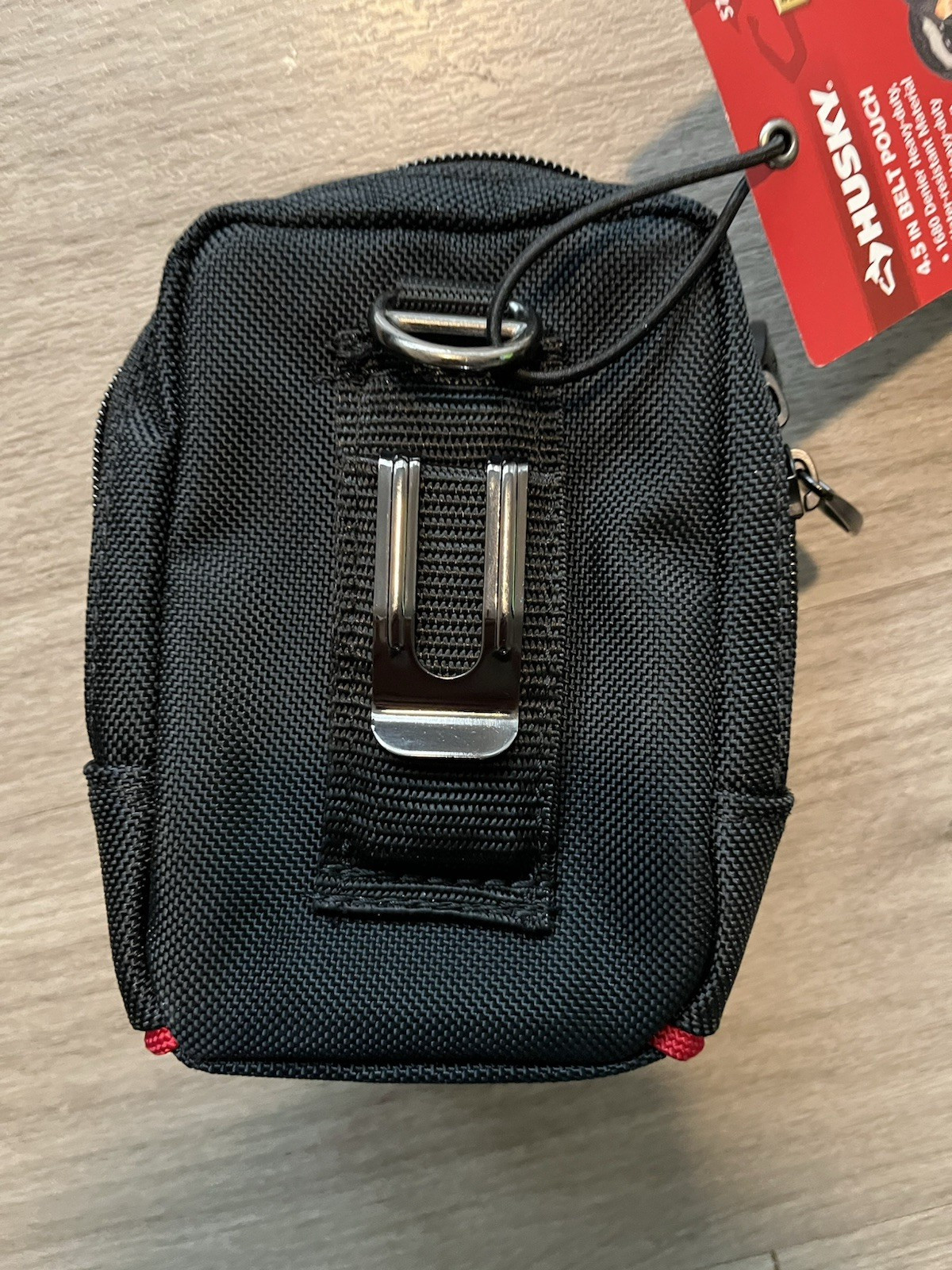 HUSKY 4.5″ WORK Belt Pouch With BELT CLIP + Loop 570-971 HEAVY DUTY NEW