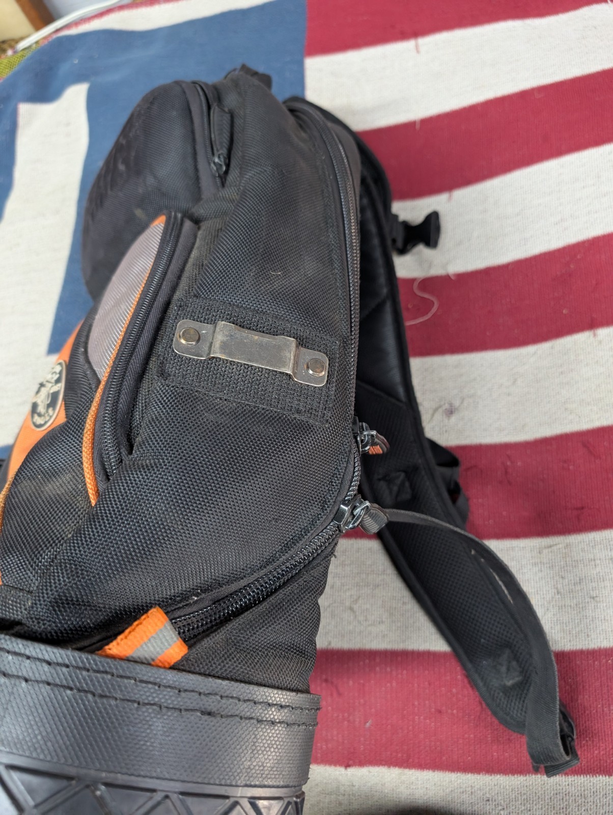 Klein Tools Tradesman Pro Orange/Black Electrician Tool Bag Backpack