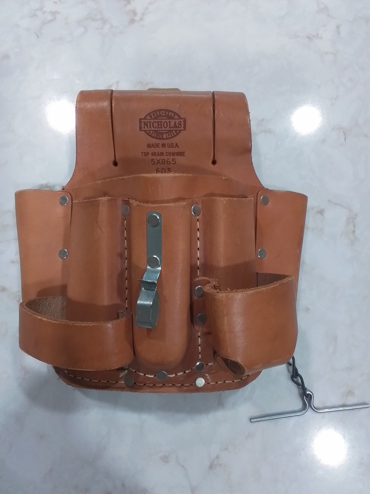 Nicholas Work Gear Top Grain Cowhide Tool Pouch 5×865 603 Made in USA