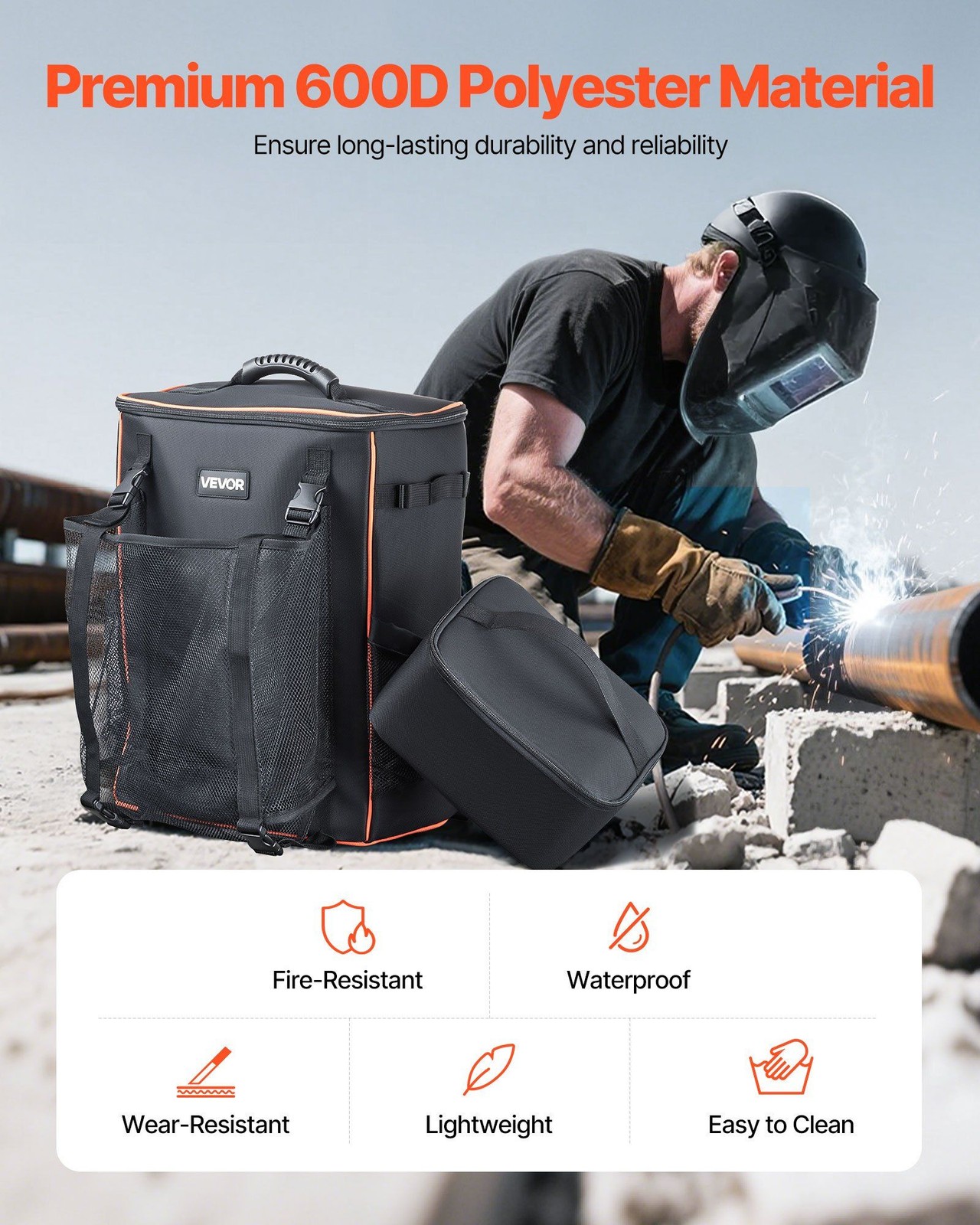 35.6L 600D Polyester Welding Backpack Water Resistance Welding Tool Backpack