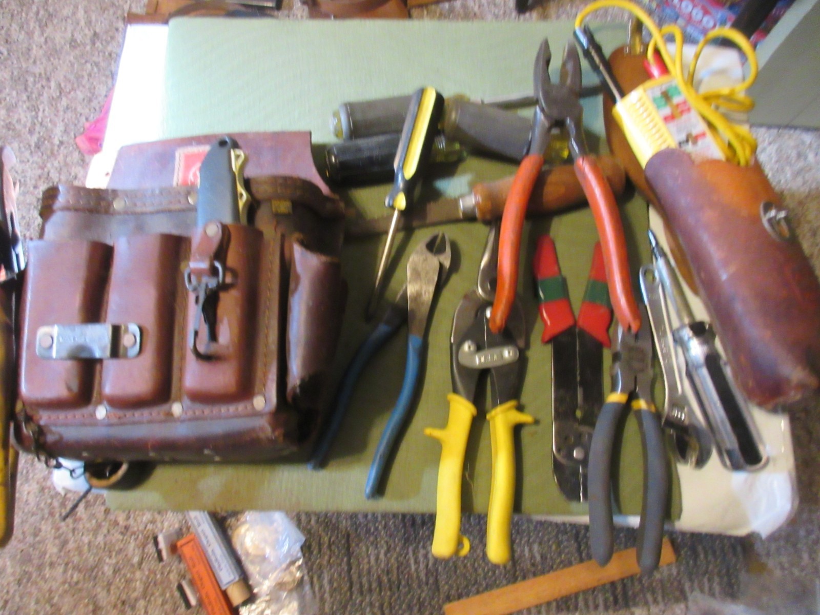 Vintage General Electric GE Heavy Duty Leather Tool Pouch Belt TOOLS