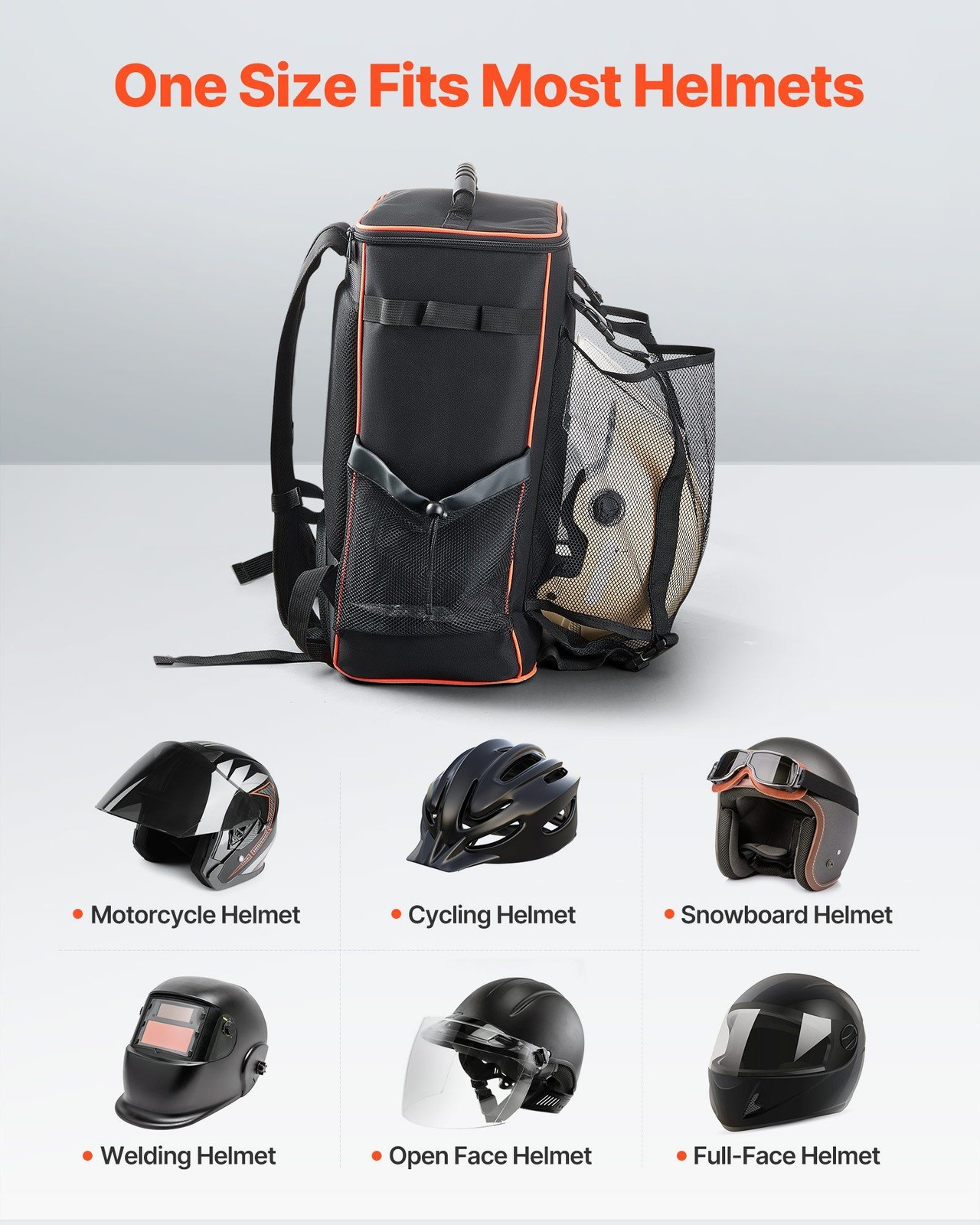 Portable Welder Backpack 35.6L 600D Polyester Built-in Helmet Holder