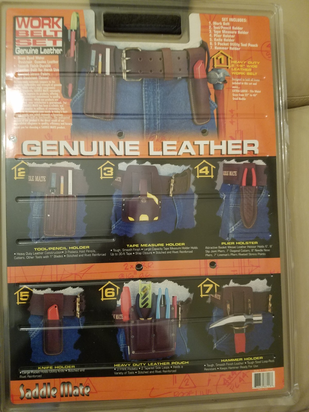 NWT Saddle Mate Leather Tool Belt Set 32-46″