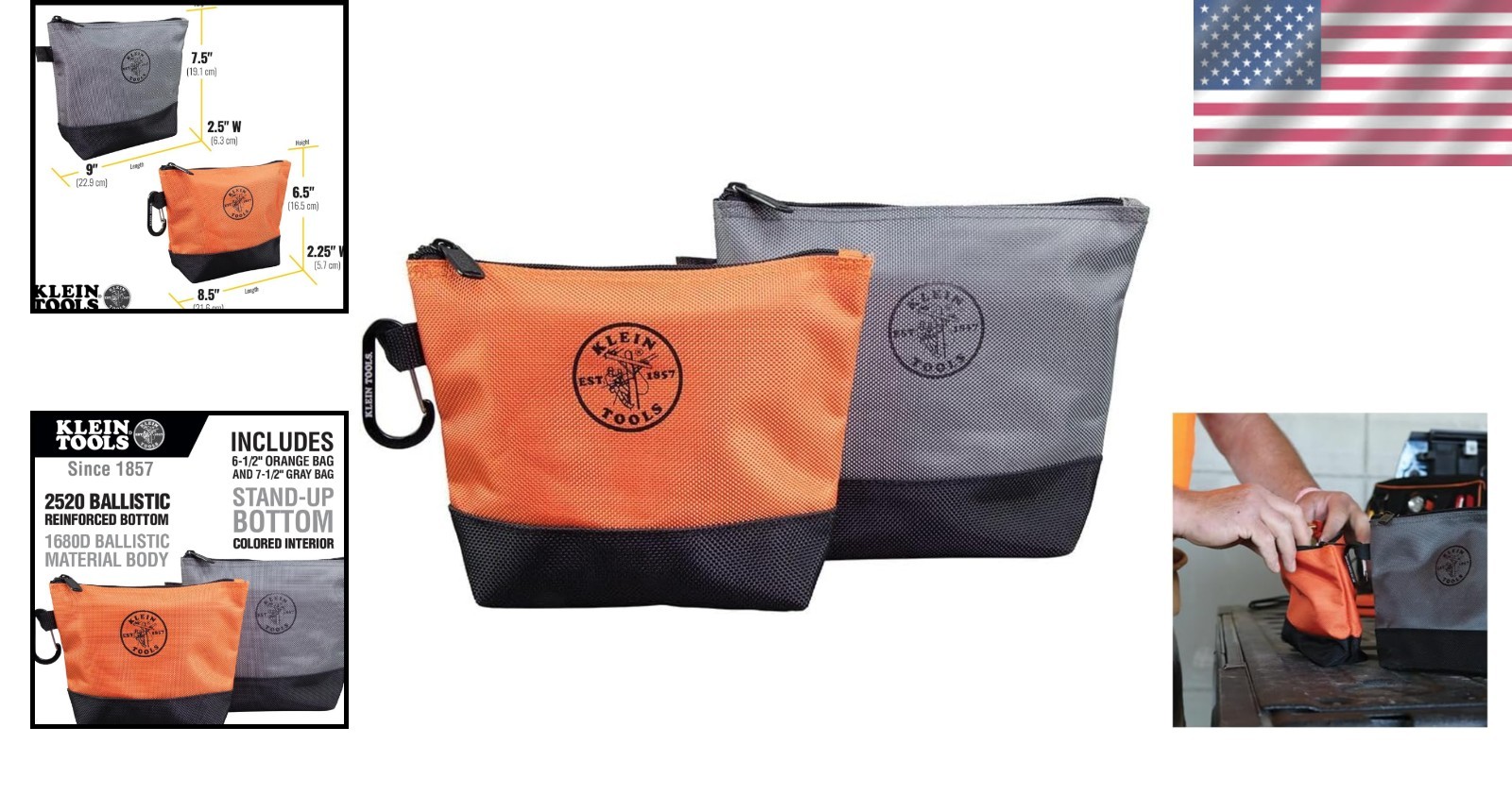 Professional 2-Pack Utility Bags: 1680D Ballistic Fabric – Tool Organization