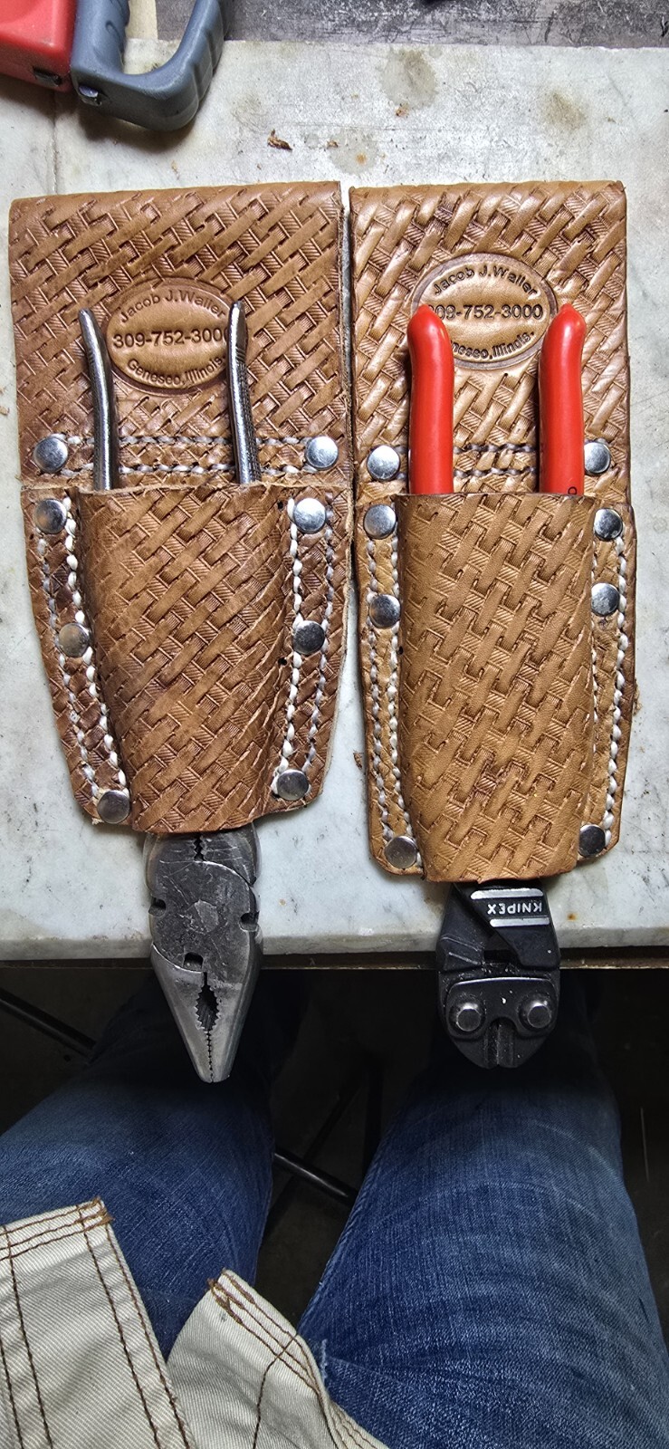Heavy Duty Leather Belt Holster Sheath Pliers Knipex Klein Custom Contractor