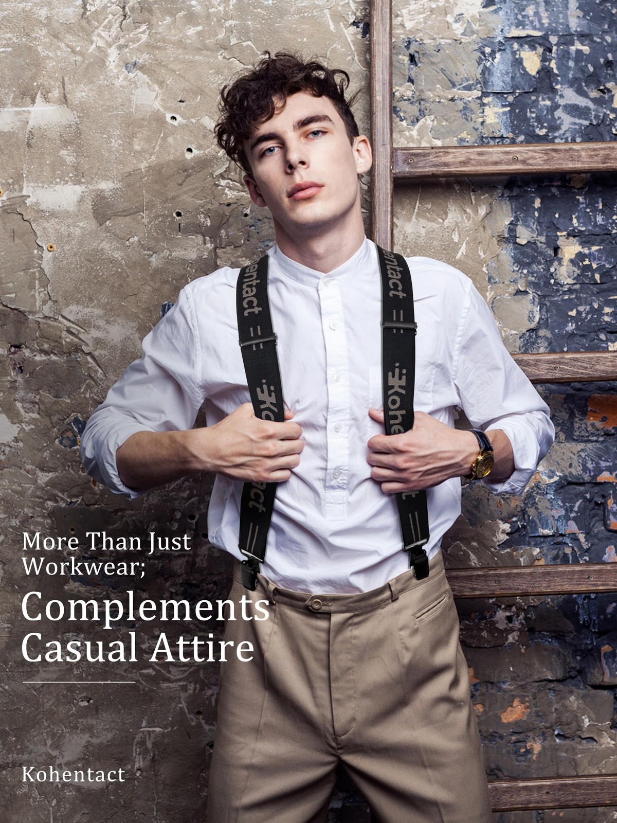 Kohentact Men’s Industrial 47 inches (length) x 2 (width), All Black
