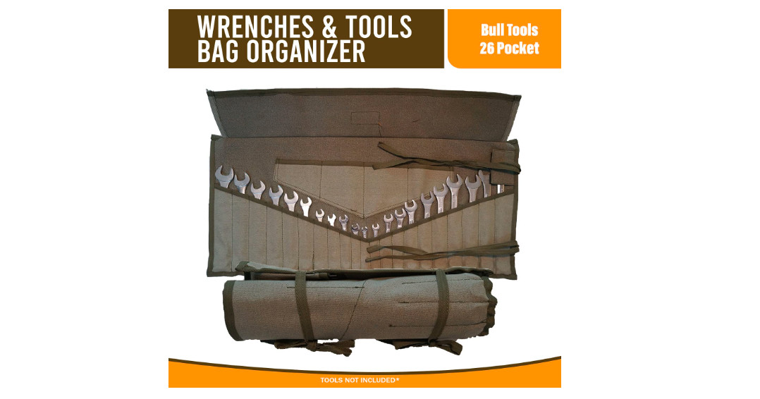 Roll Up Wrench Organizer Storage Wrap Pouch Bag Cotton Metric SAE Use 26 Pockets