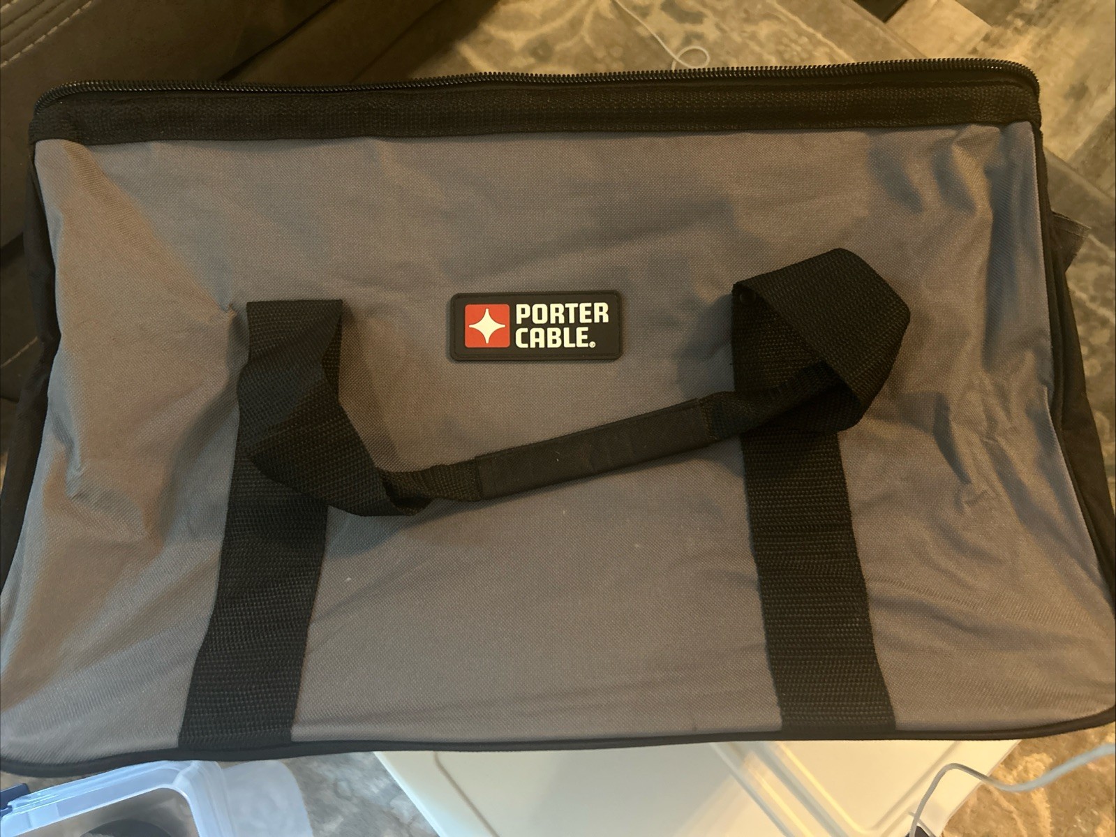 Porter Cable Heavy Duty Tool Tote Bag Zippered 20 X 12 X 10.5 Gray / Black