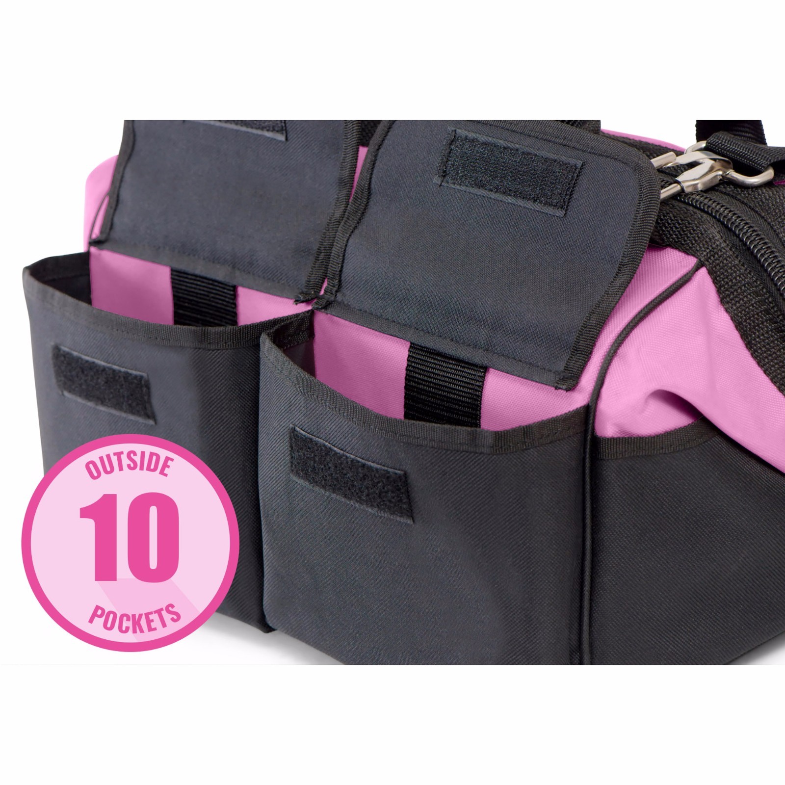 Pink Power Pink Tool Bag for Women -16″ Tool Tote Bag w/ 22 Storage Pockets