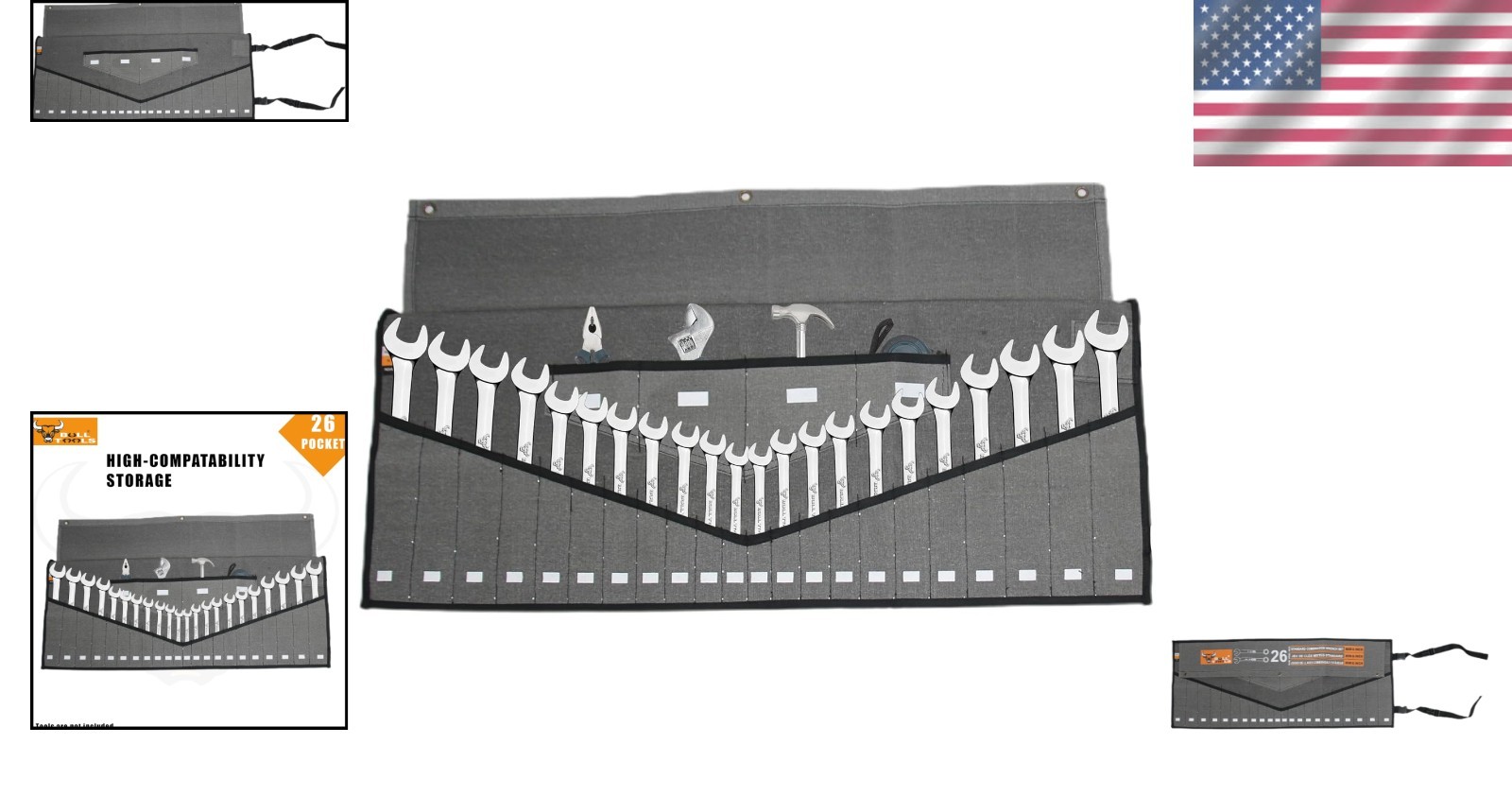Heavy-Duty 26 Pocket Wrench Roll Tool Pouch – Perfect for Professionals & DIYers