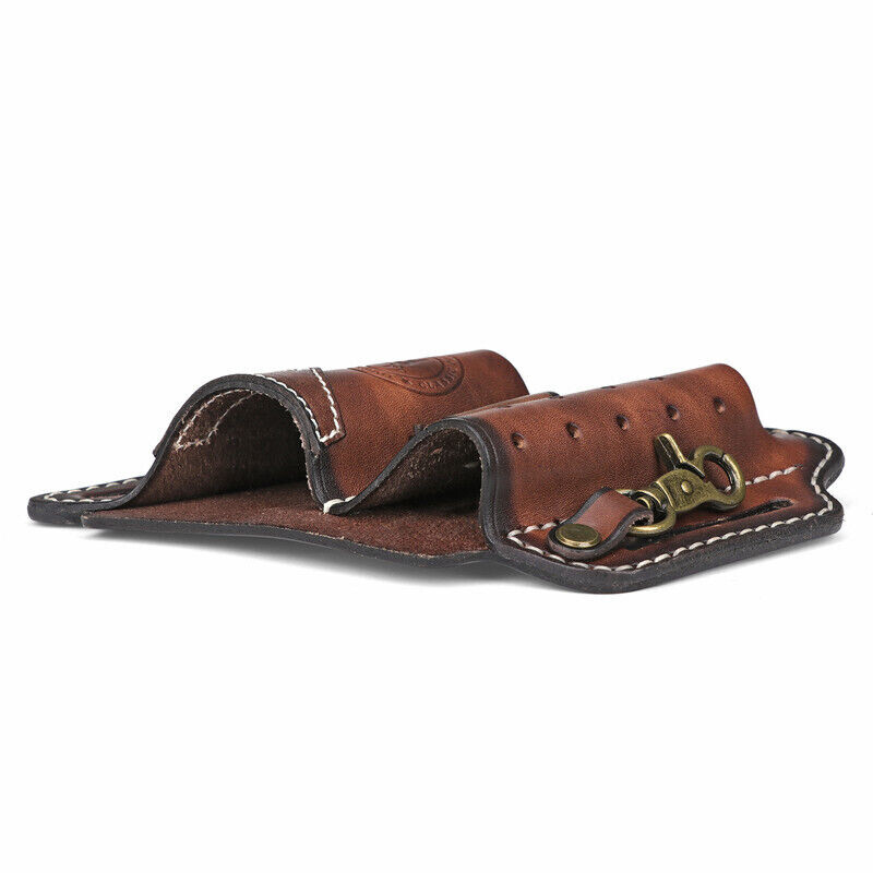 Leather EDC Multitool Pouch Flashlight Holder Knife Sheath Belt Holster-TOURBON