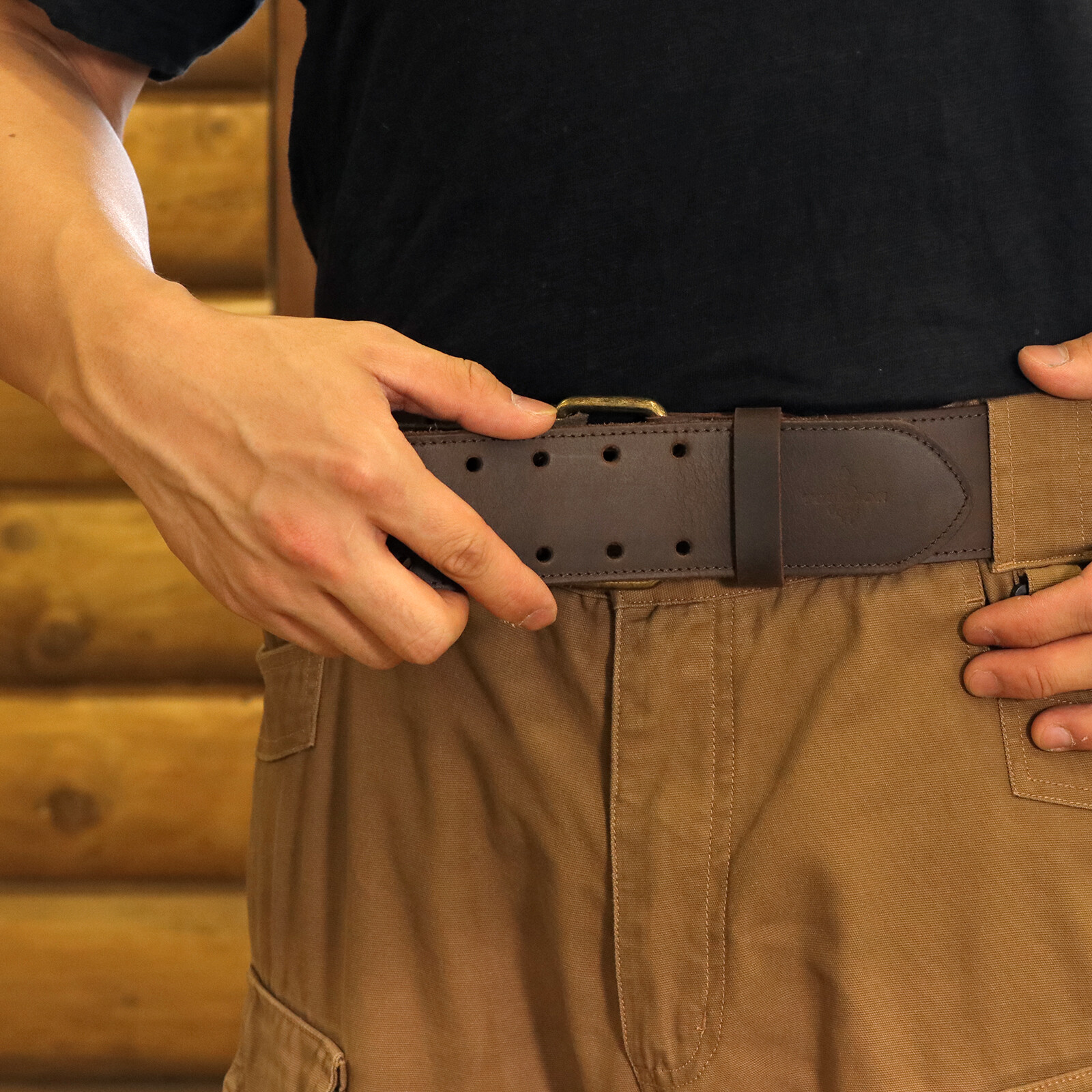 Tourbon Leather Tools Carry Holster Belt Workshop Double Roller Buckle Rig Belt✅
