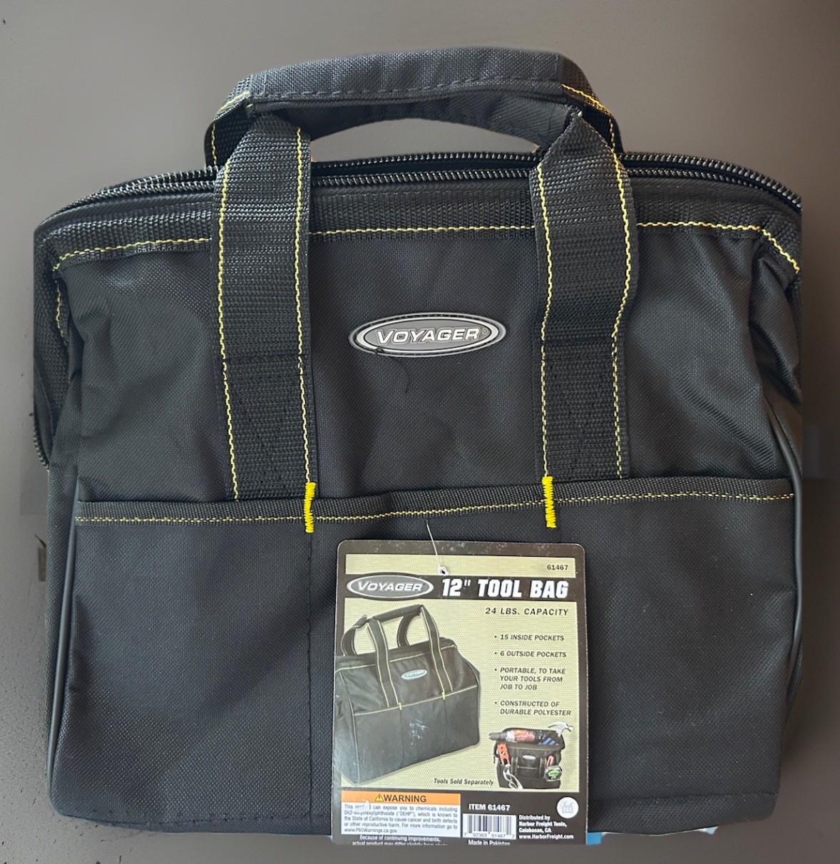 Voyager 12in Tool Bag Total Of 21 pockets 24Lb. Capacity BLACK NWT