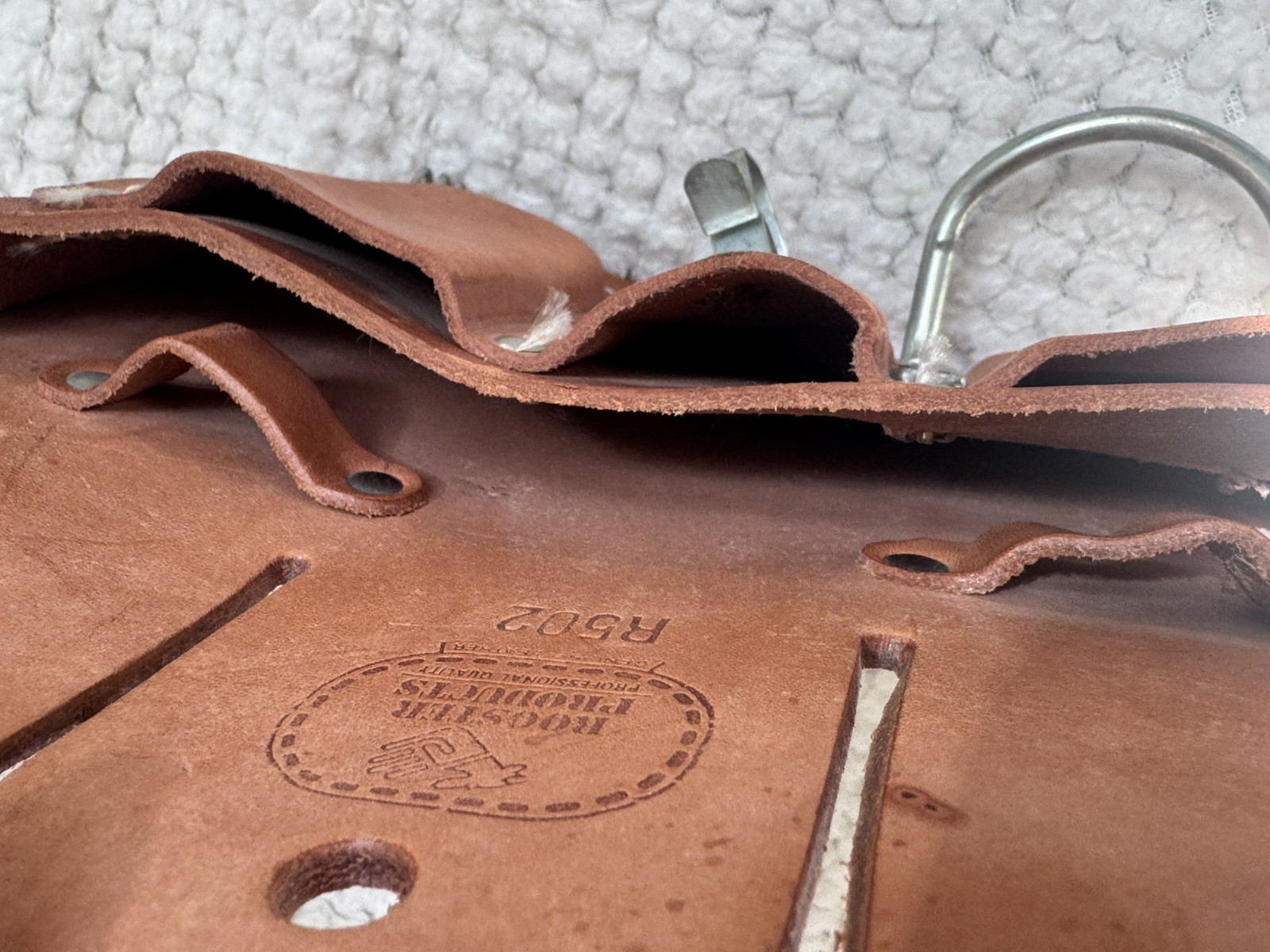 Rooster Leather Tool Pouch Electrician Lineman 4 Pocket R502 No Belt